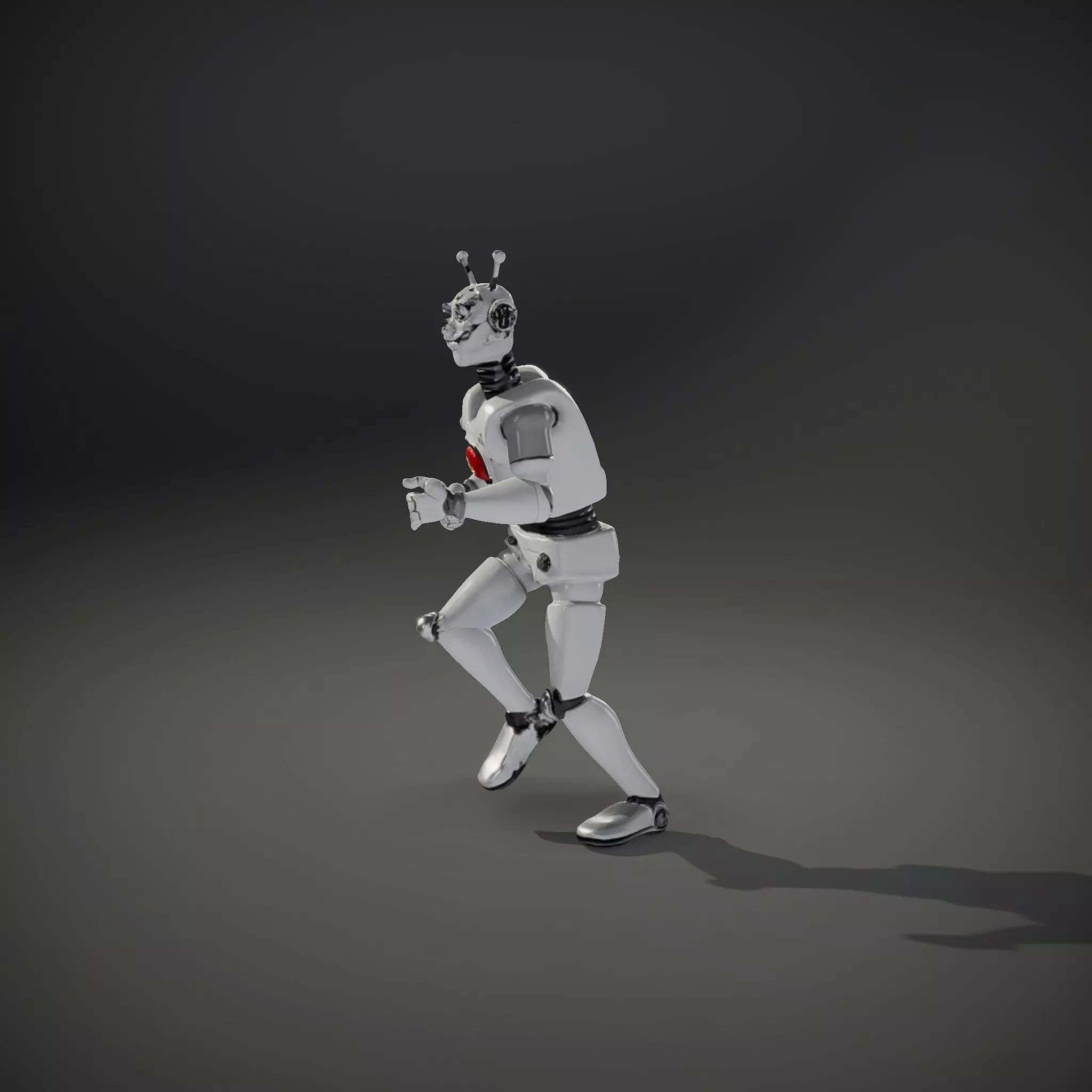 Retro Robot with Antennas Model Pack Low-poly 3D model_33