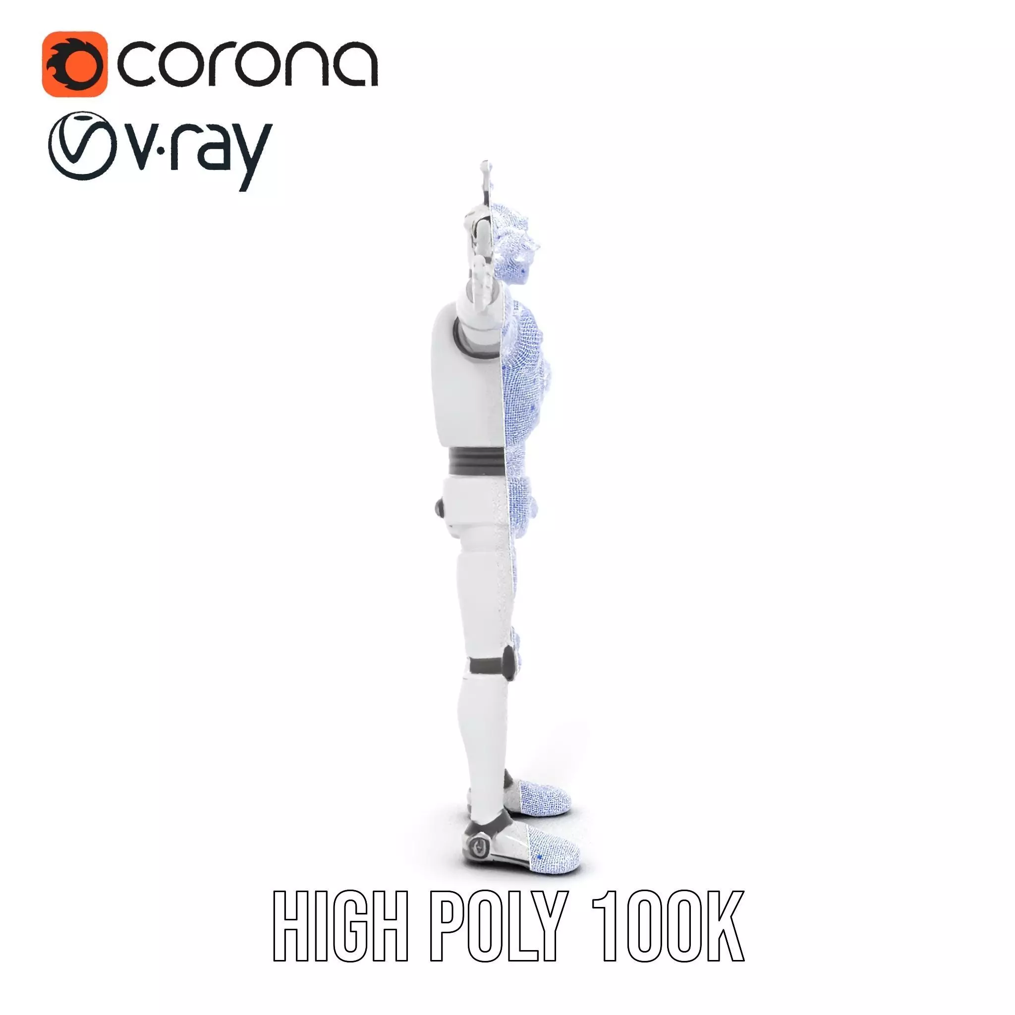 Retro Robot with Antennas Model Pack Low-poly 3D model_31