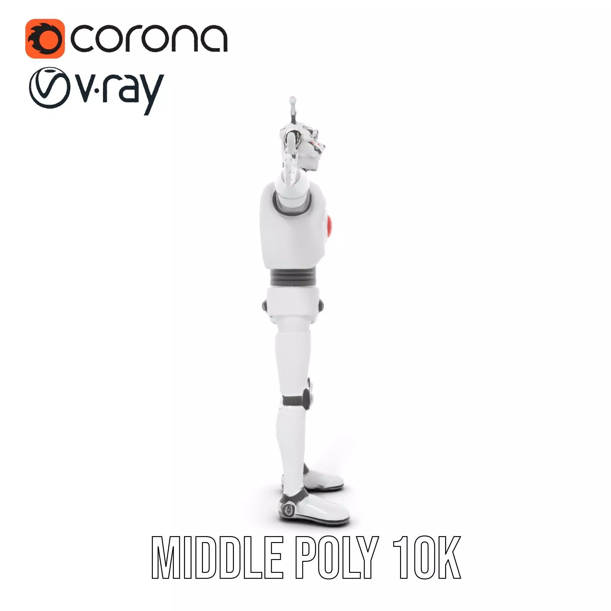 Retro Robot with Antennas Model Pack Low-poly 3D model_23