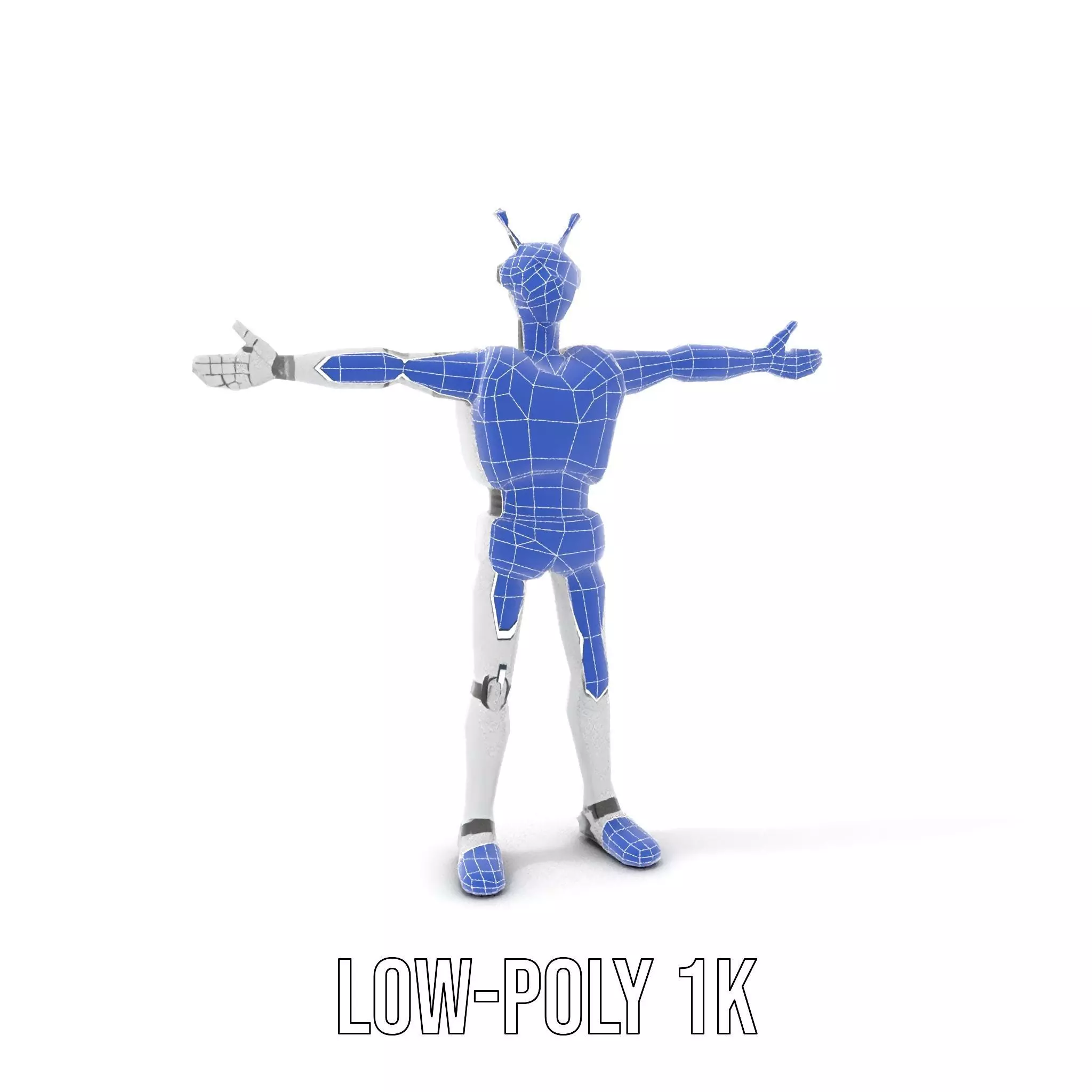 Retro Robot with Antennas Model Pack Low-poly 3D model_27