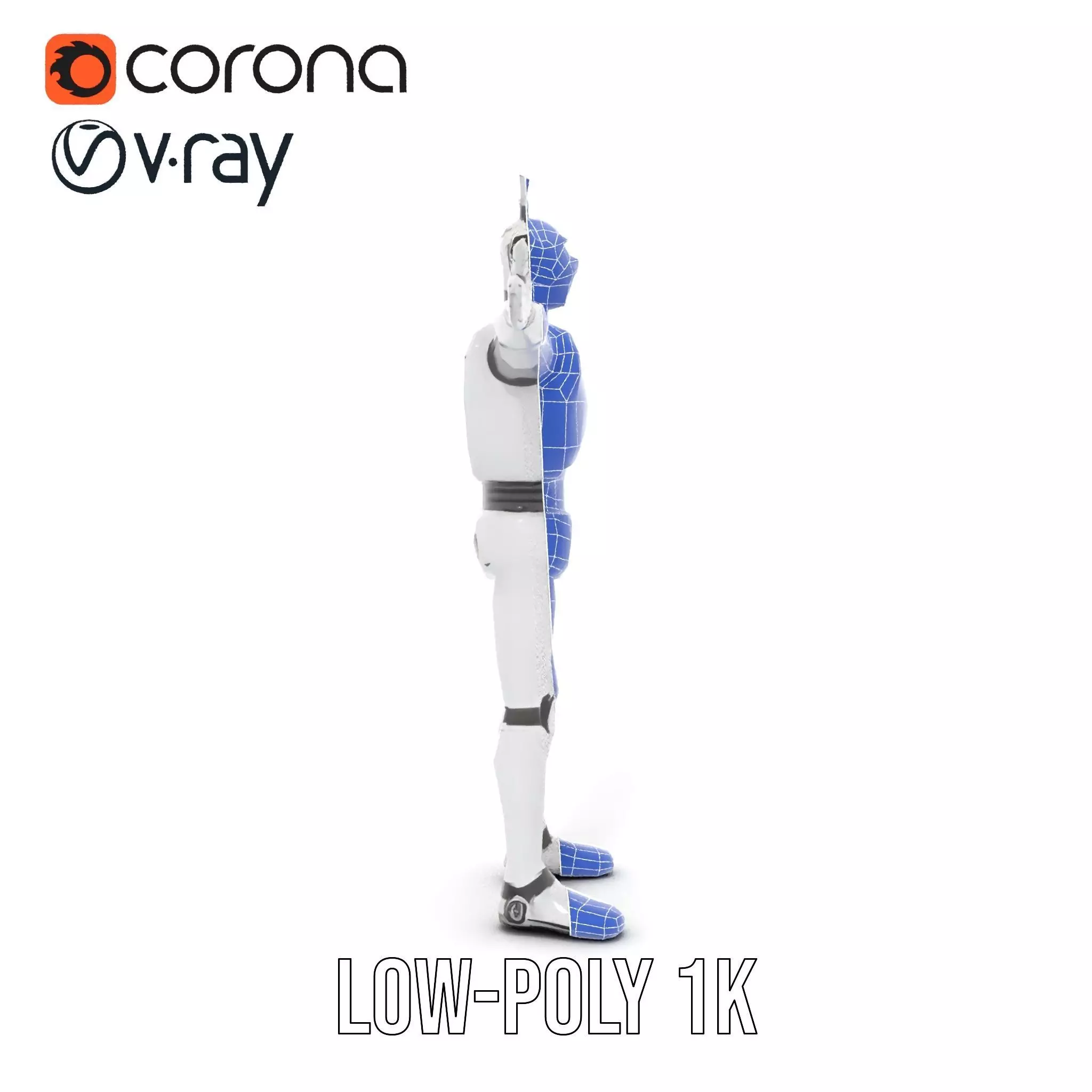 Retro Robot with Antennas Model Pack Low-poly 3D model_24