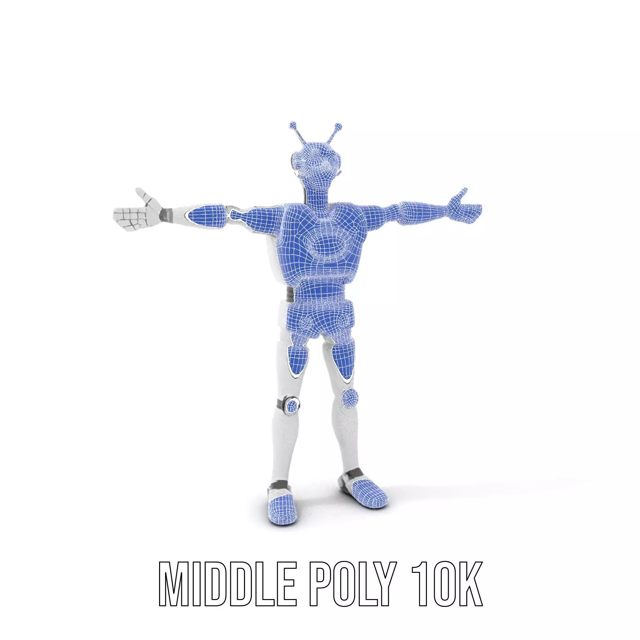 Retro Robot with Antennas Model Pack Low-poly 3D model_18