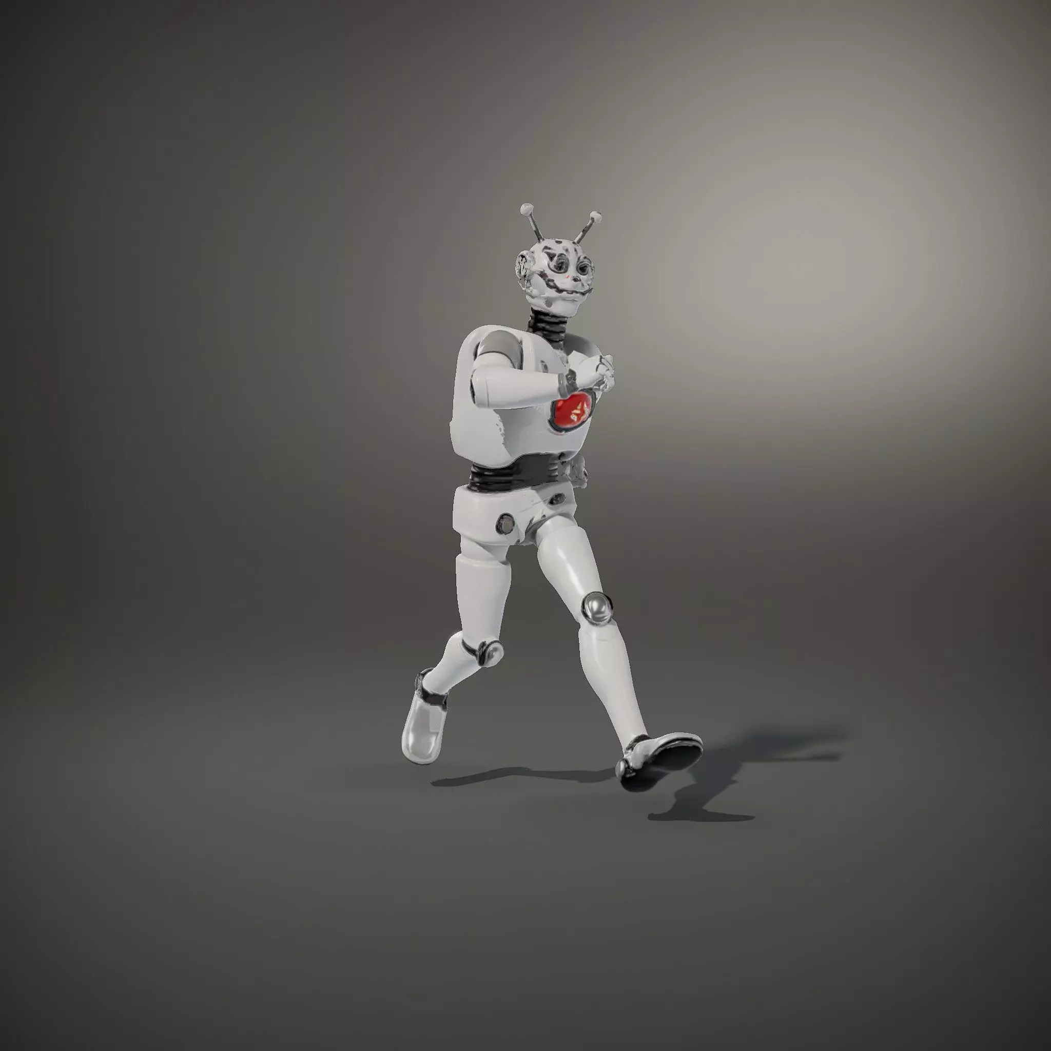 Retro Robot with Antennas Model Pack Low-poly 3D model_34