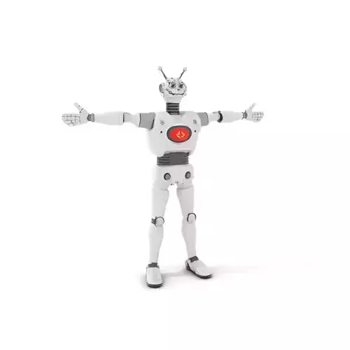 Retro Robot with Antennas Model Pack Low-poly 3D model