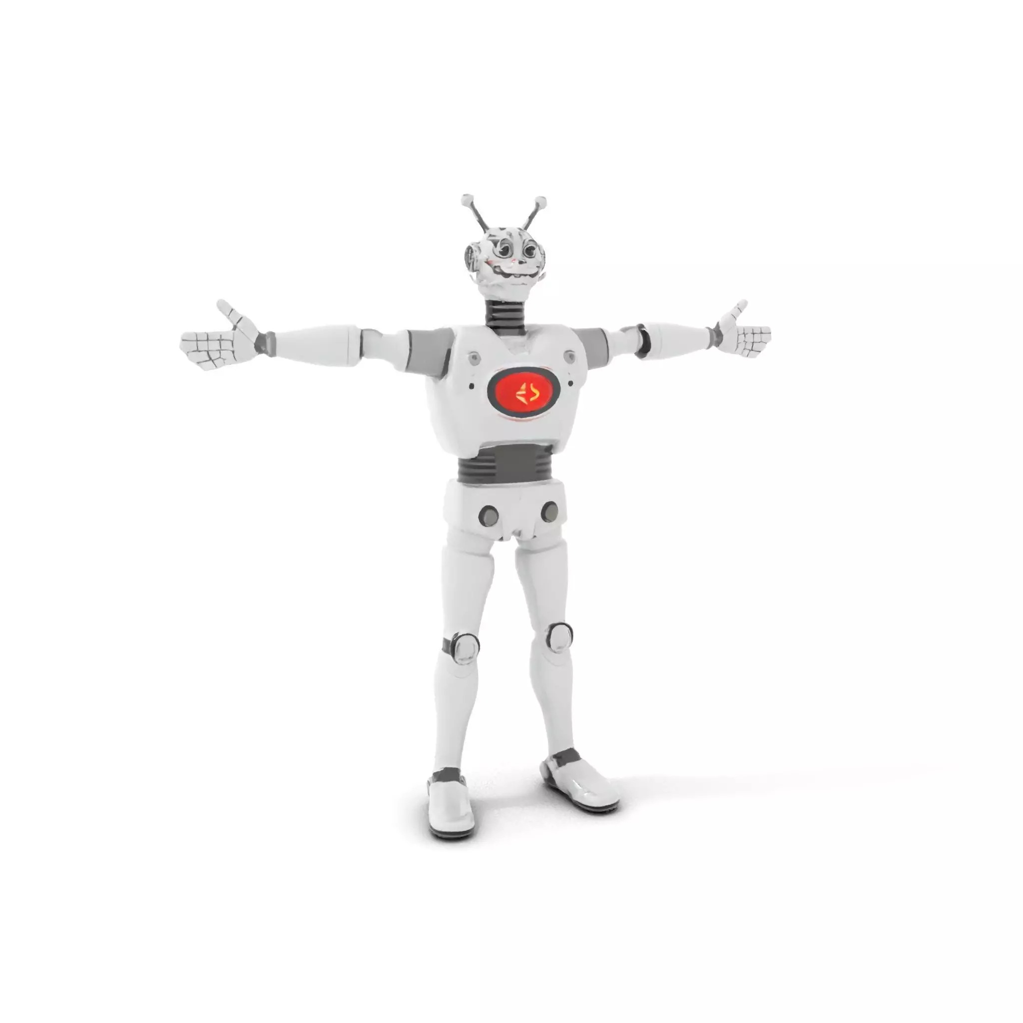 Retro Robot with Antennas Model Pack Low-poly 3D model_0