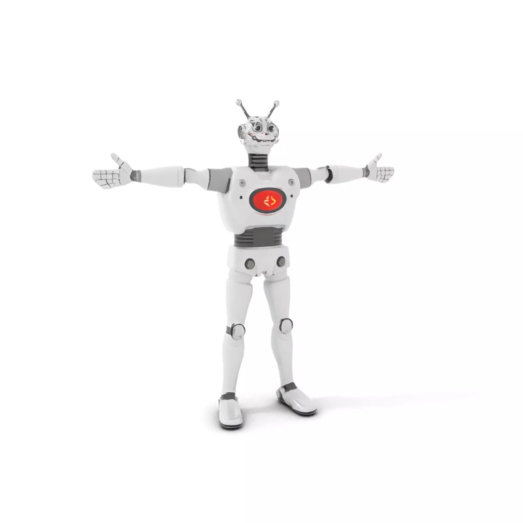 Retro Robot with Antennas Model Pack Low-poly 3D model_5
