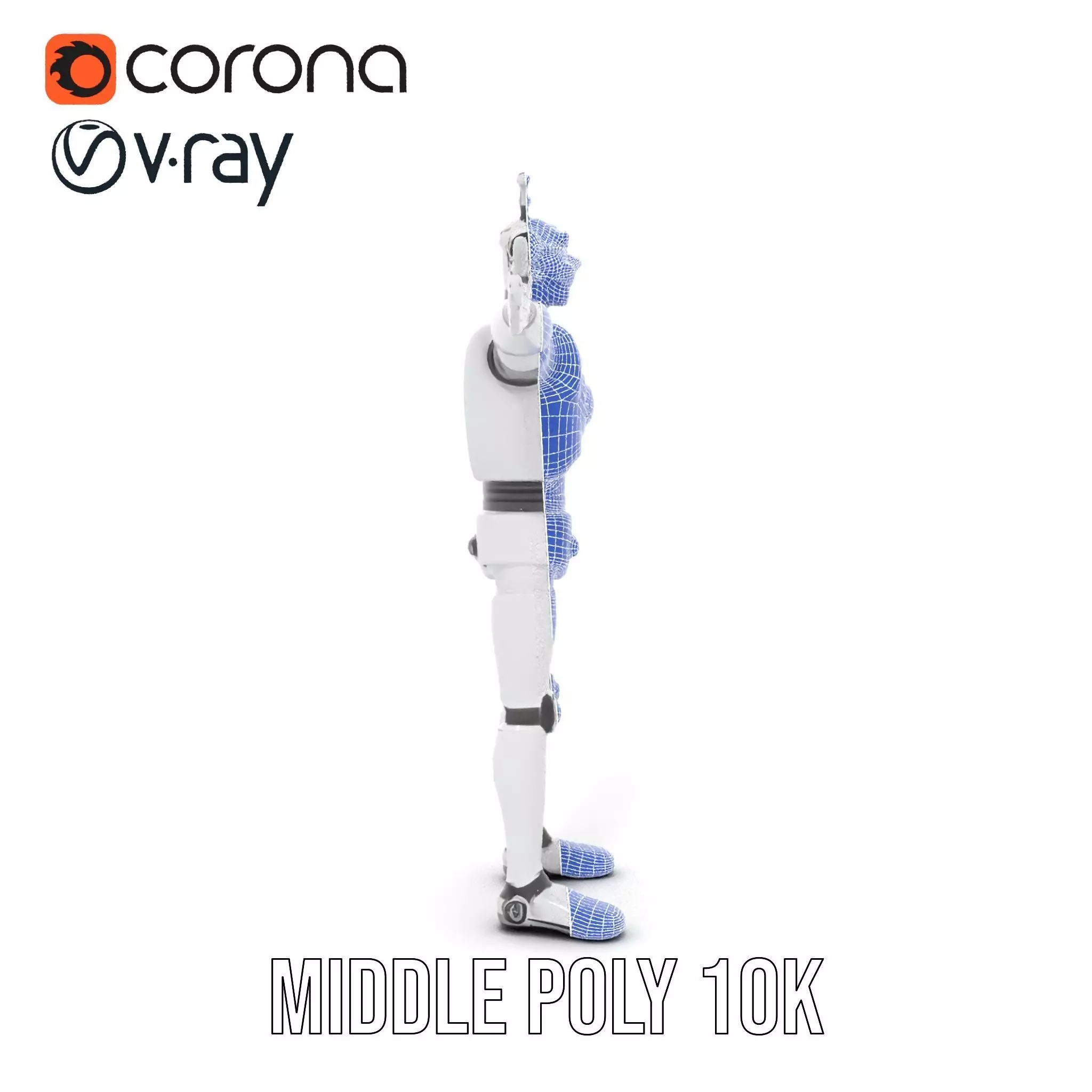 Retro Robot with Antennas Model Pack Low-poly 3D model_29