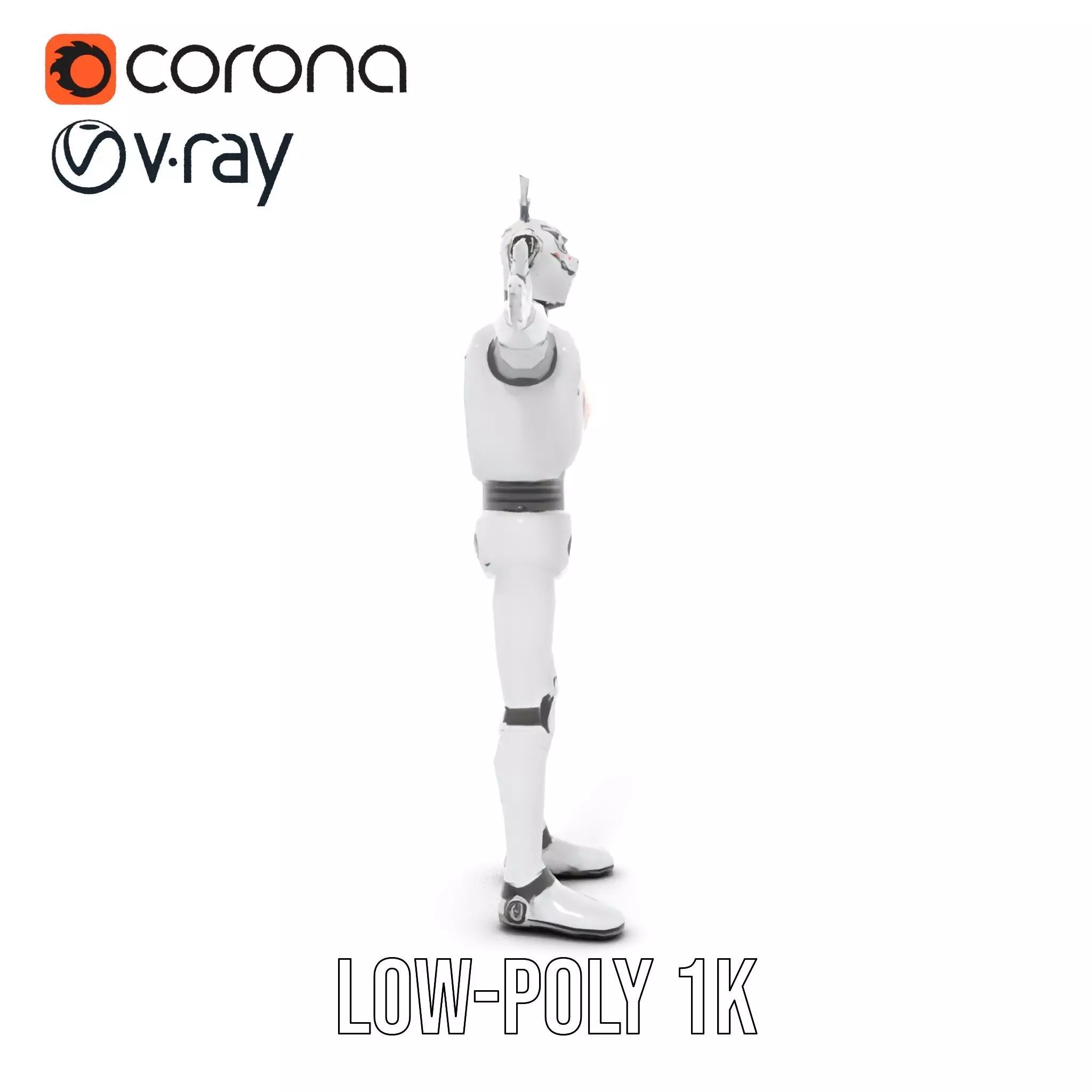 Retro Robot with Antennas Model Pack Low-poly 3D model_22