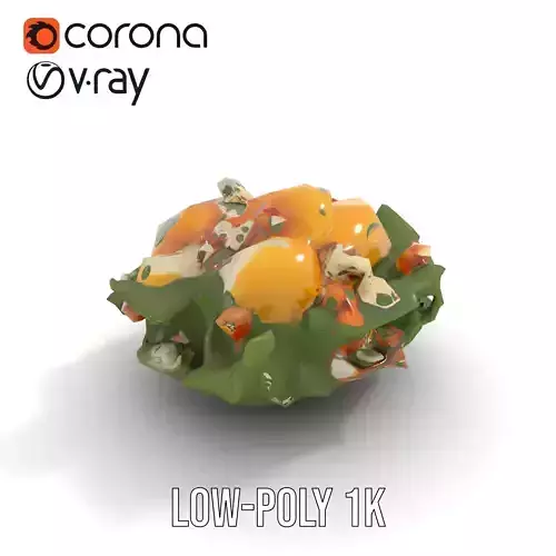 Pear Walnut Salad Model Pack Low-poly 3D model 7