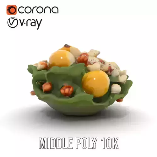Pear Walnut Salad Model Pack Low-poly 3D model 5