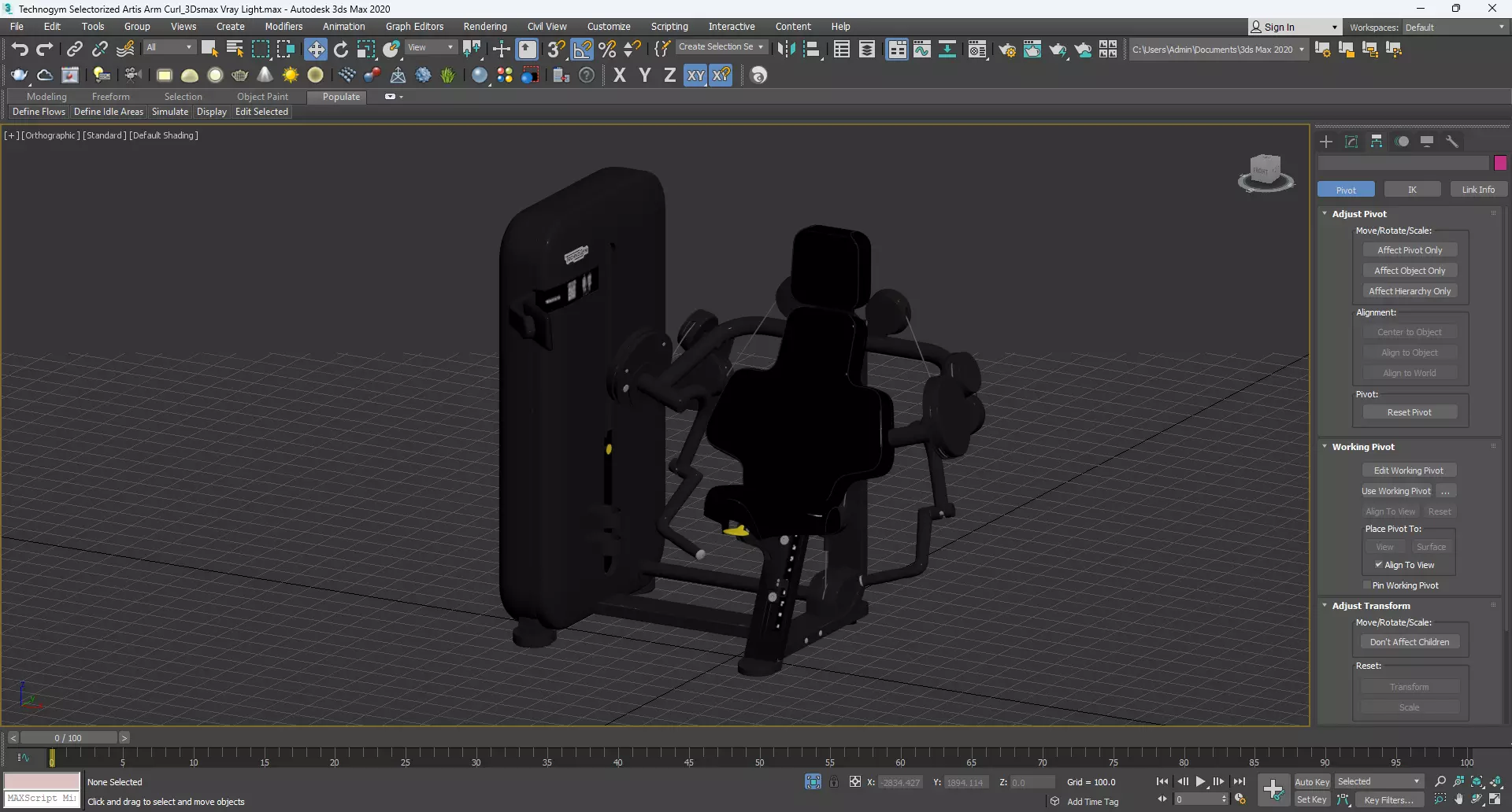 Technogym Selectorized Artis Arm Curl 3D model_15