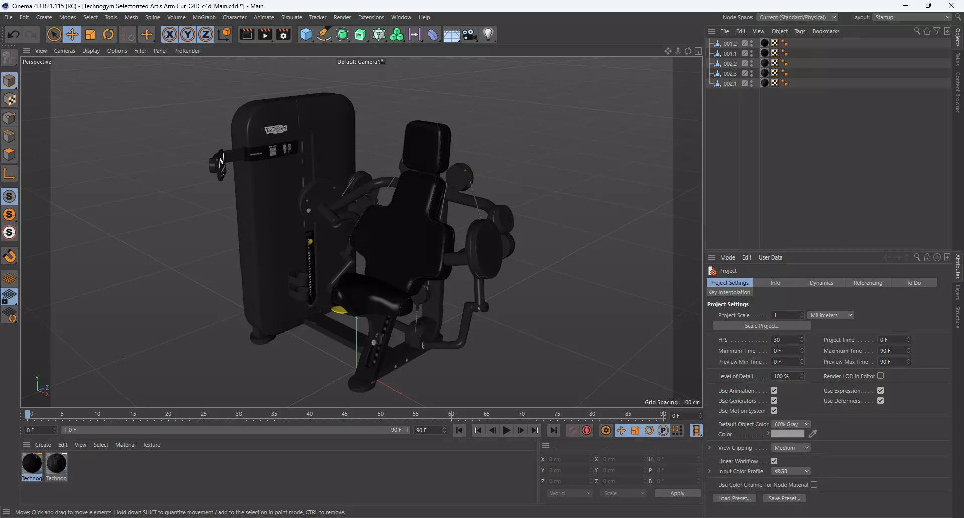 Technogym Selectorized Artis Arm Curl 3D model_12