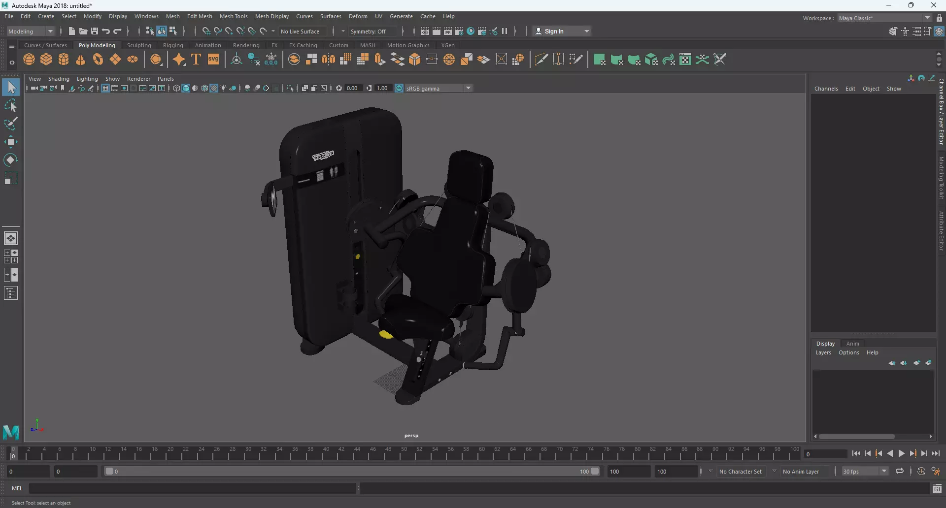 Technogym Selectorized Artis Arm Curl 3D model_14