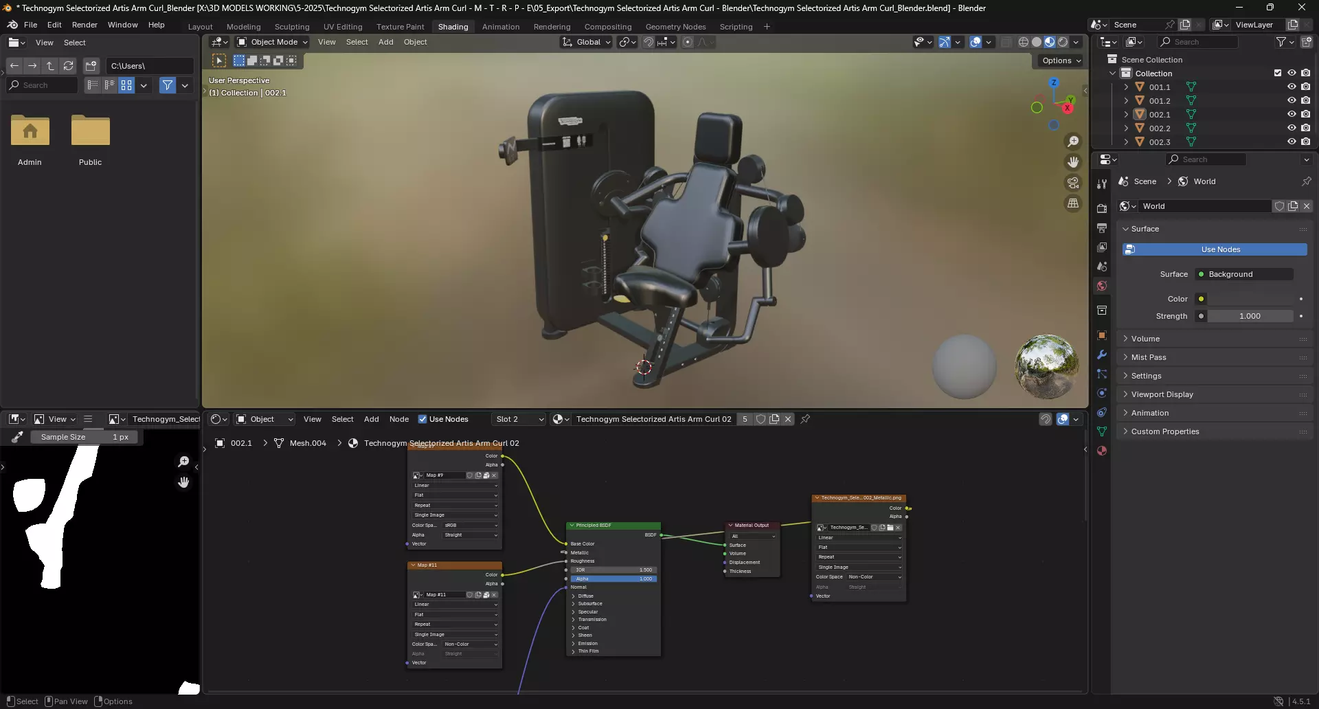 Technogym Selectorized Artis Arm Curl 3D model_13