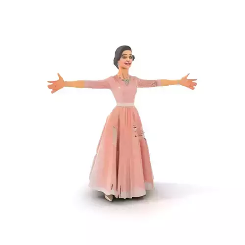 Elegant Evening Gown Model Pack Low-poly 3D model