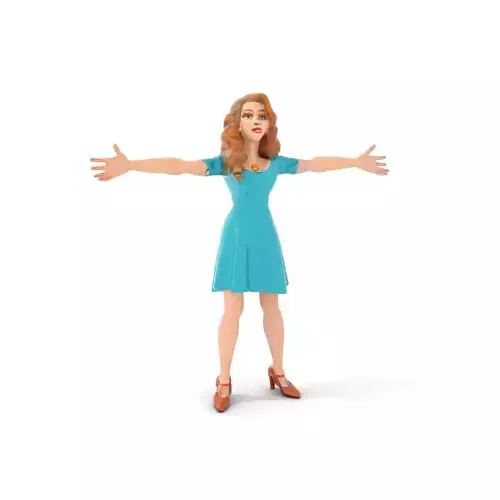 Stylish Female Character Model Pack with Dress and Accessories