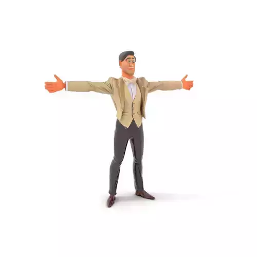Formal Character Model Pack with Suit Low-poly 3D model