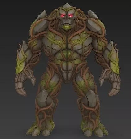 Ancient Vine Golem Low-poly 3D model_0