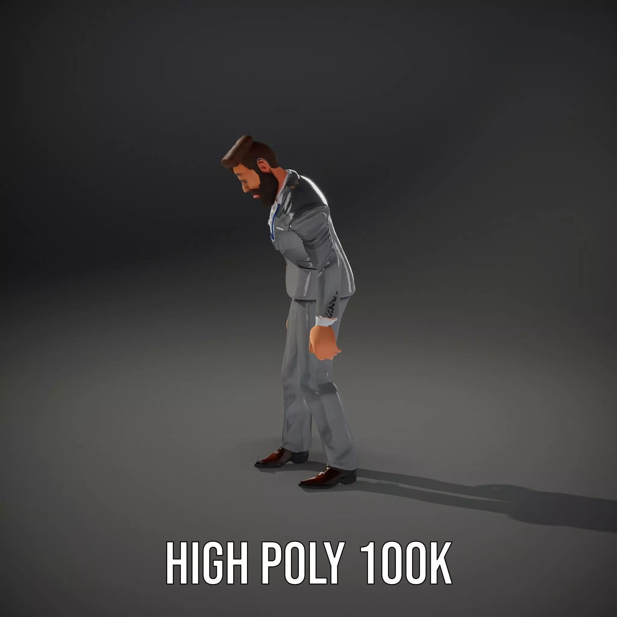 Businessman Character Model Pack with Suit and Tie Low-poly 3D model_8