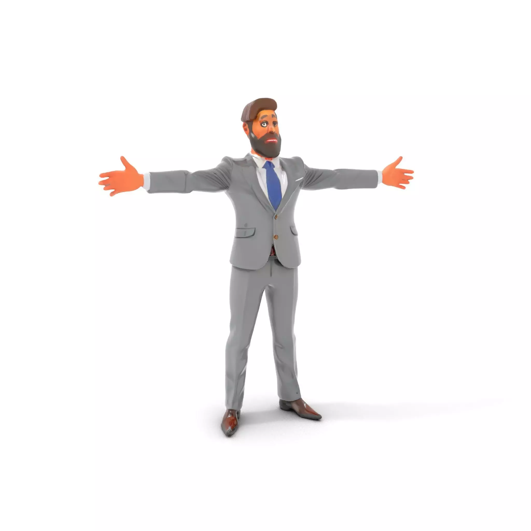 Businessman Character Model Pack with Suit and Tie Low-poly 3D model_0