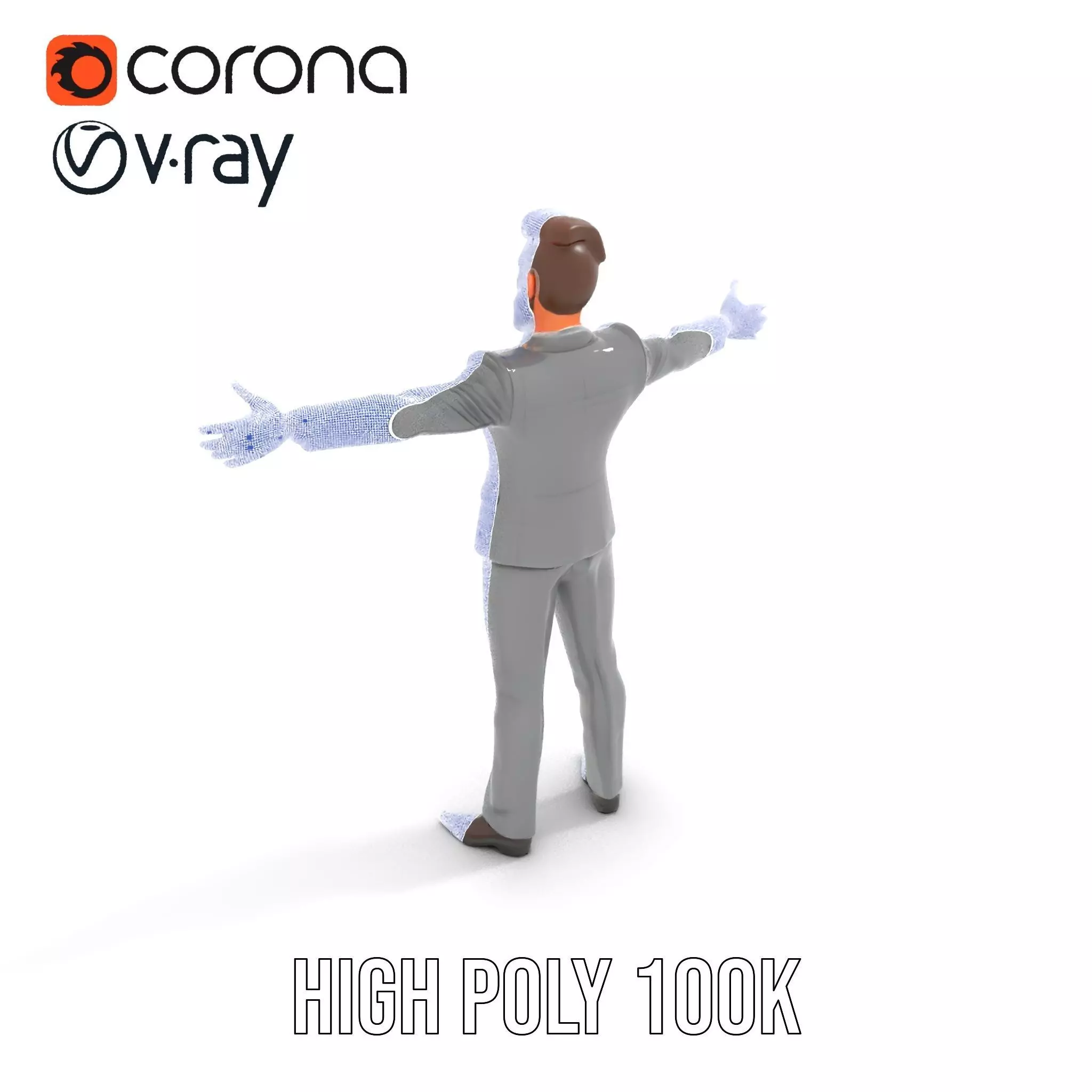 Businessman Character Model Pack with Suit and Tie Low-poly 3D model_33