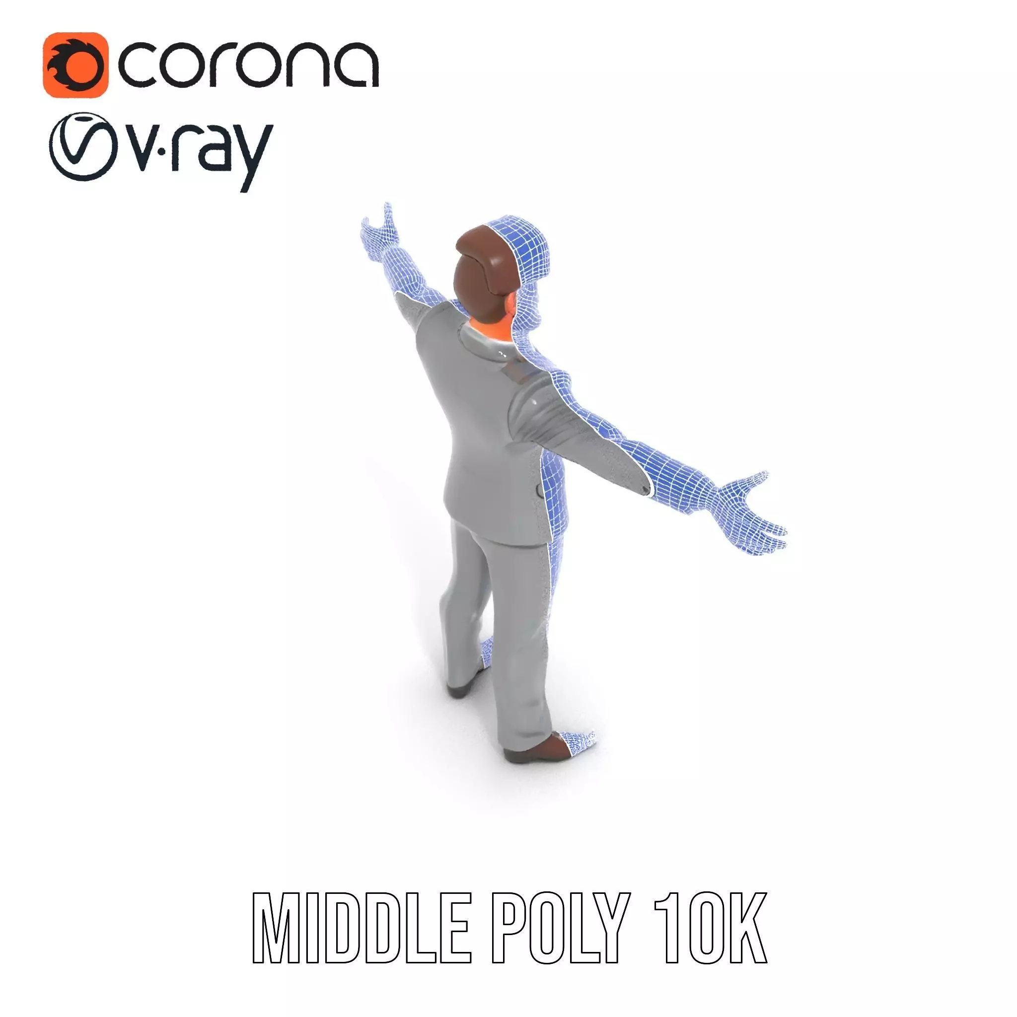 Businessman Character Model Pack with Suit and Tie Low-poly 3D model_24