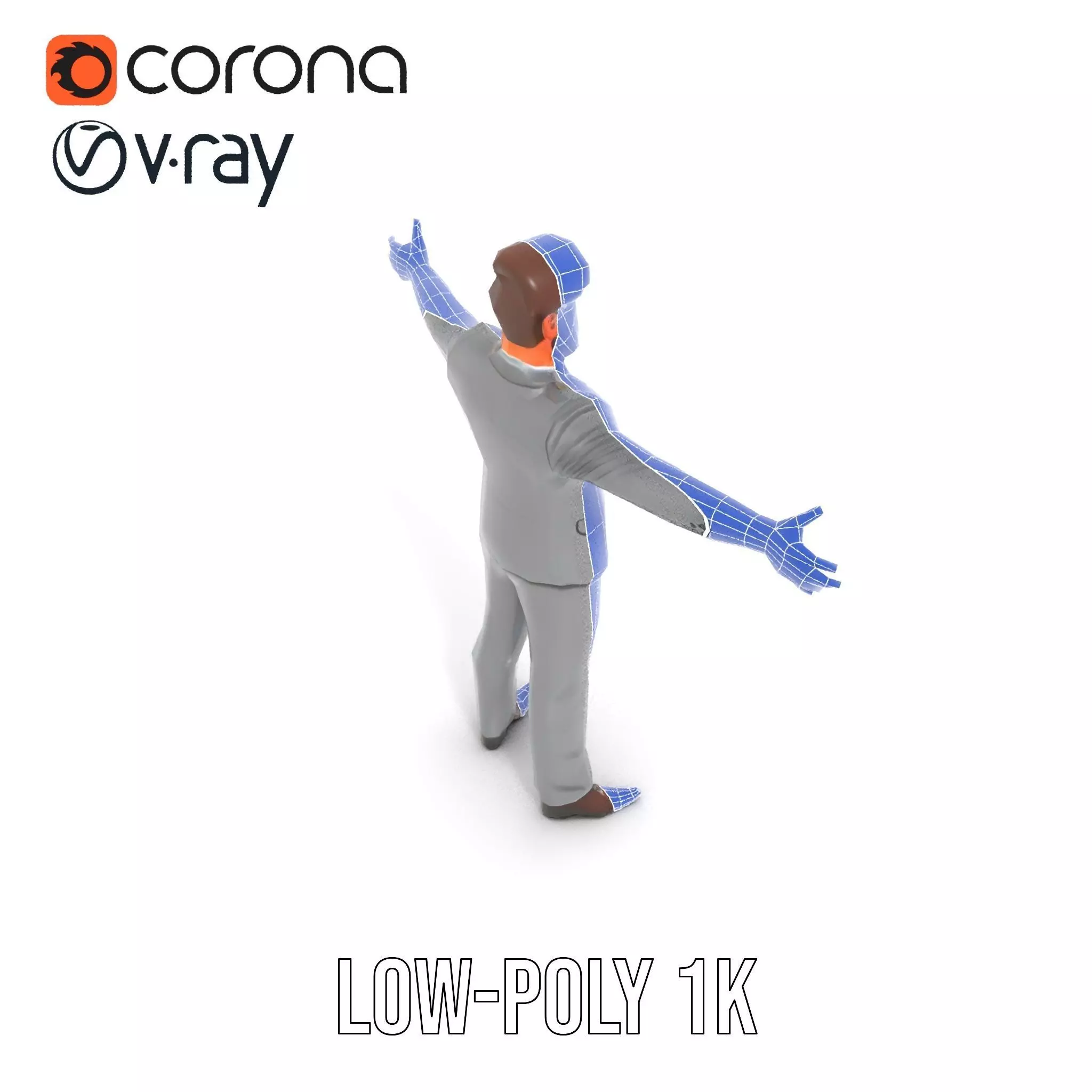 Businessman Character Model Pack with Suit and Tie Low-poly 3D model_22