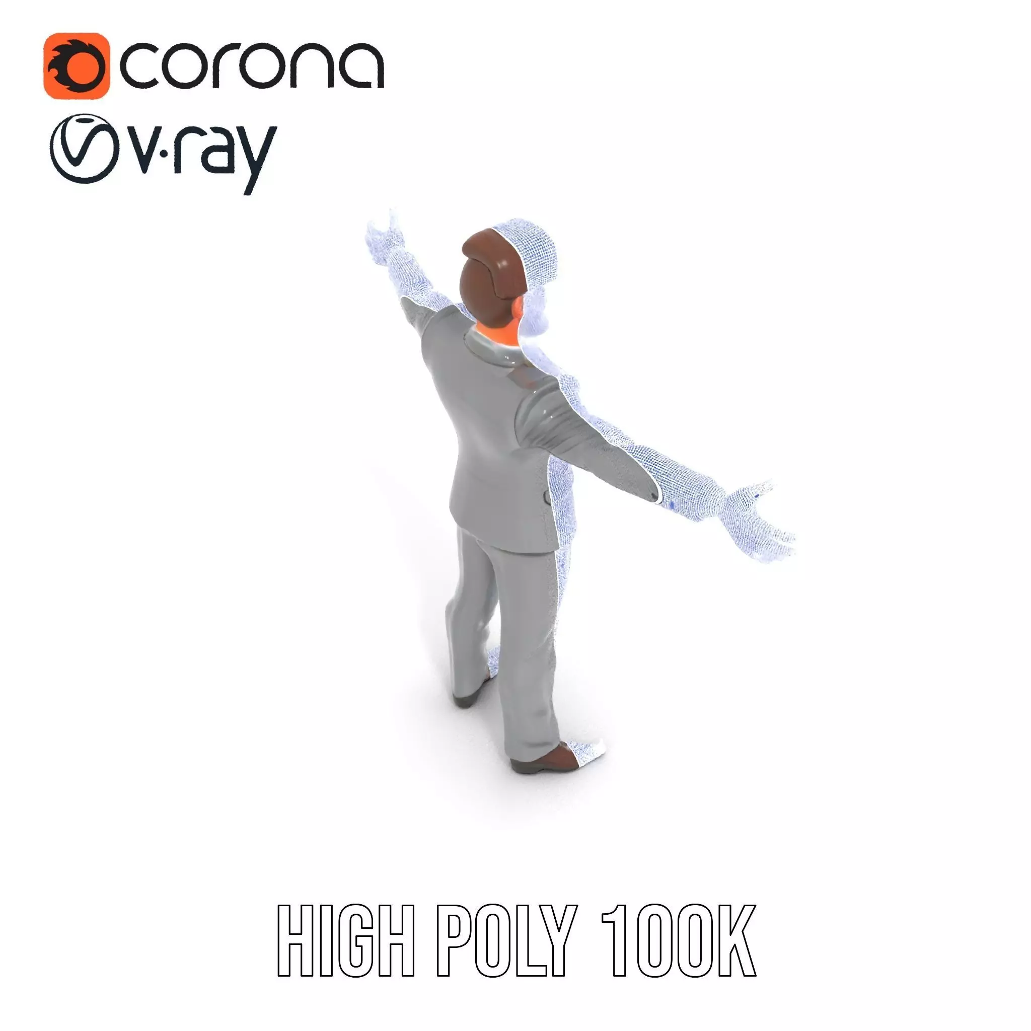 Businessman Character Model Pack with Suit and Tie Low-poly 3D model_34