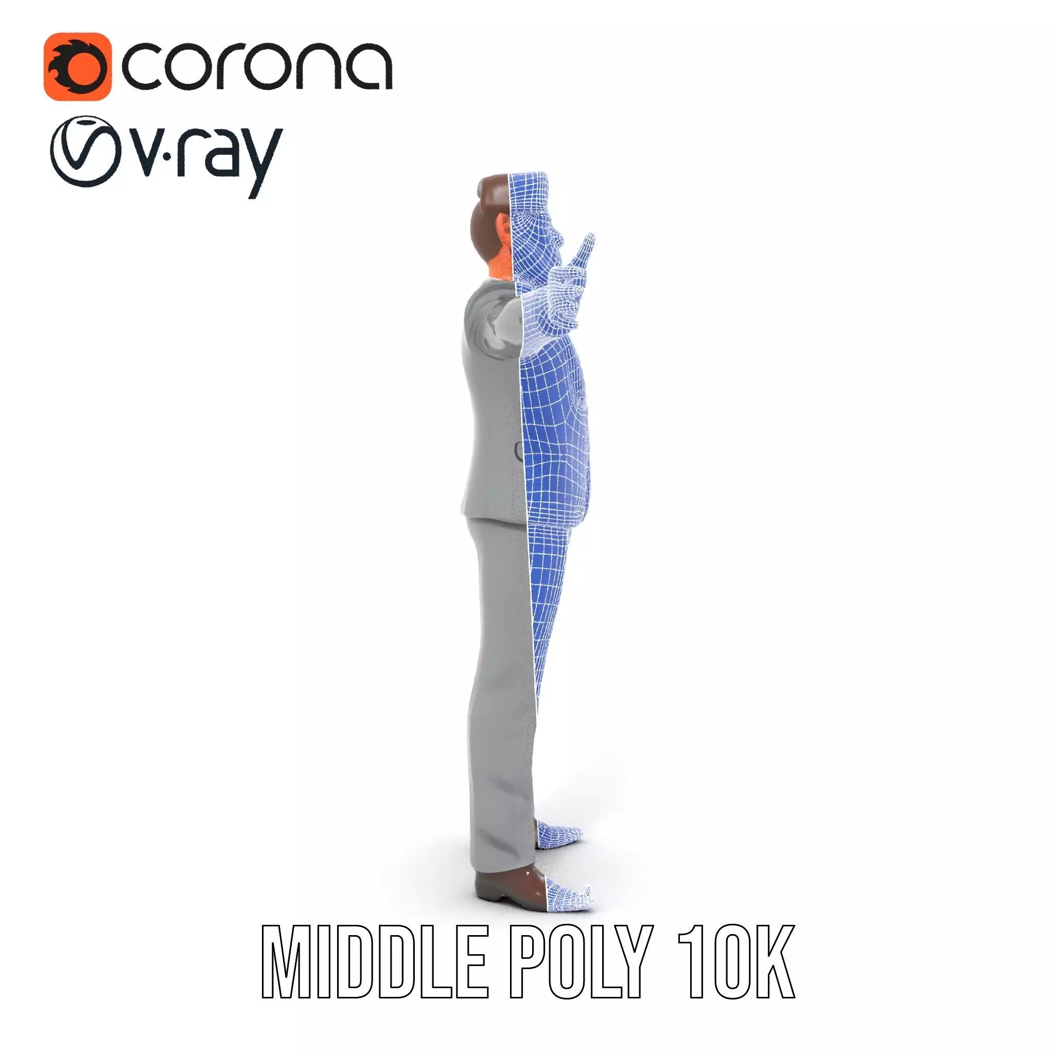 Businessman Character Model Pack with Suit and Tie Low-poly 3D model_26