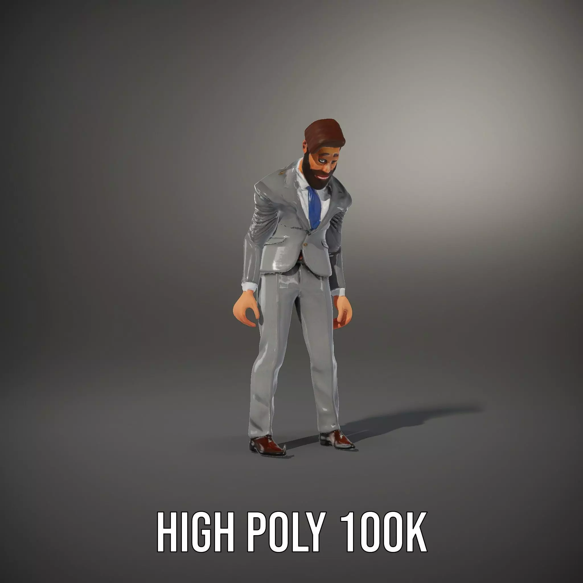Businessman Character Model Pack with Suit and Tie Low-poly 3D model_14