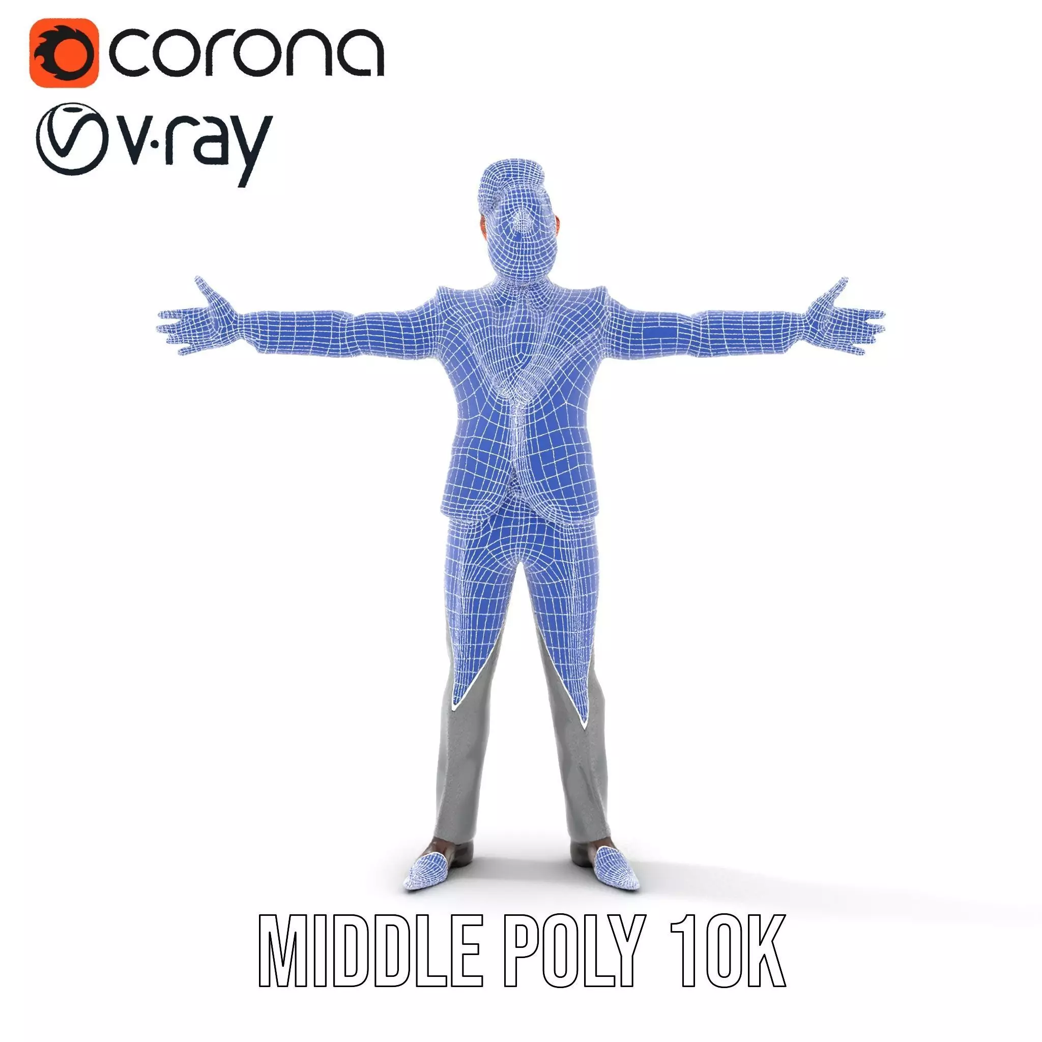 Businessman Character Model Pack with Suit and Tie Low-poly 3D model_29