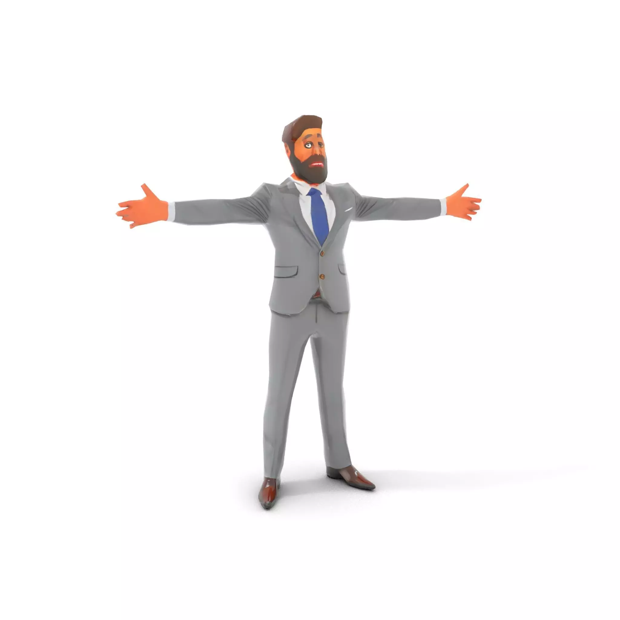 Businessman Character Model Pack with Suit and Tie Low-poly 3D model_7