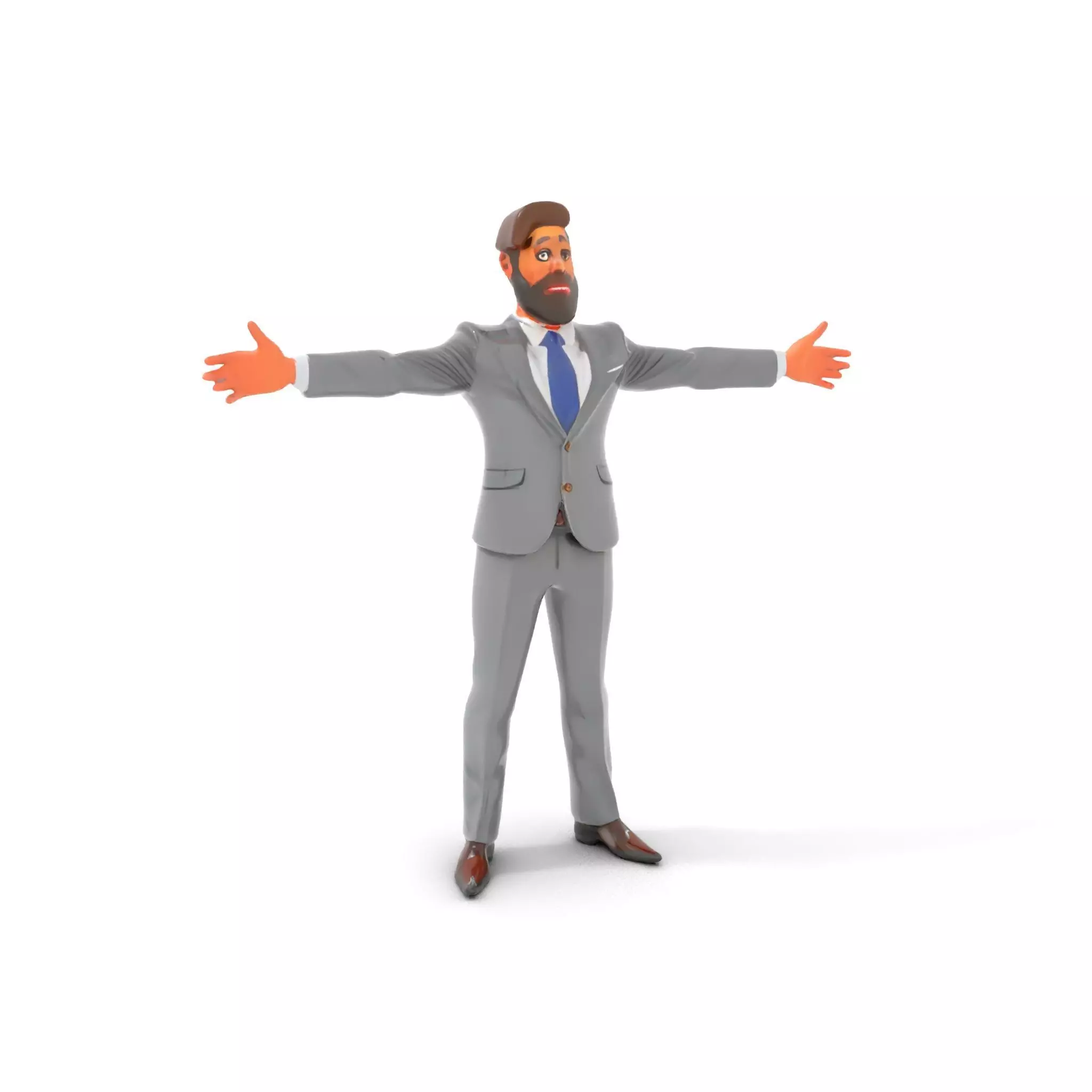 Businessman Character Model Pack with Suit and Tie Low-poly 3D model_15