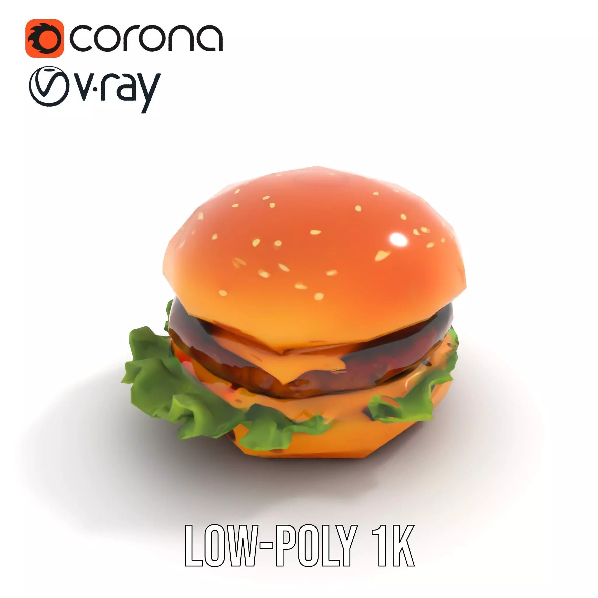 Realistic Cheeseburger with Lettuce Model Pack Low-poly 3D model_23