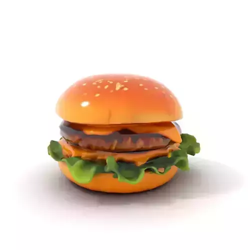 Realistic Cheeseburger with Lettuce Model Pack Low-poly 3D model 6
