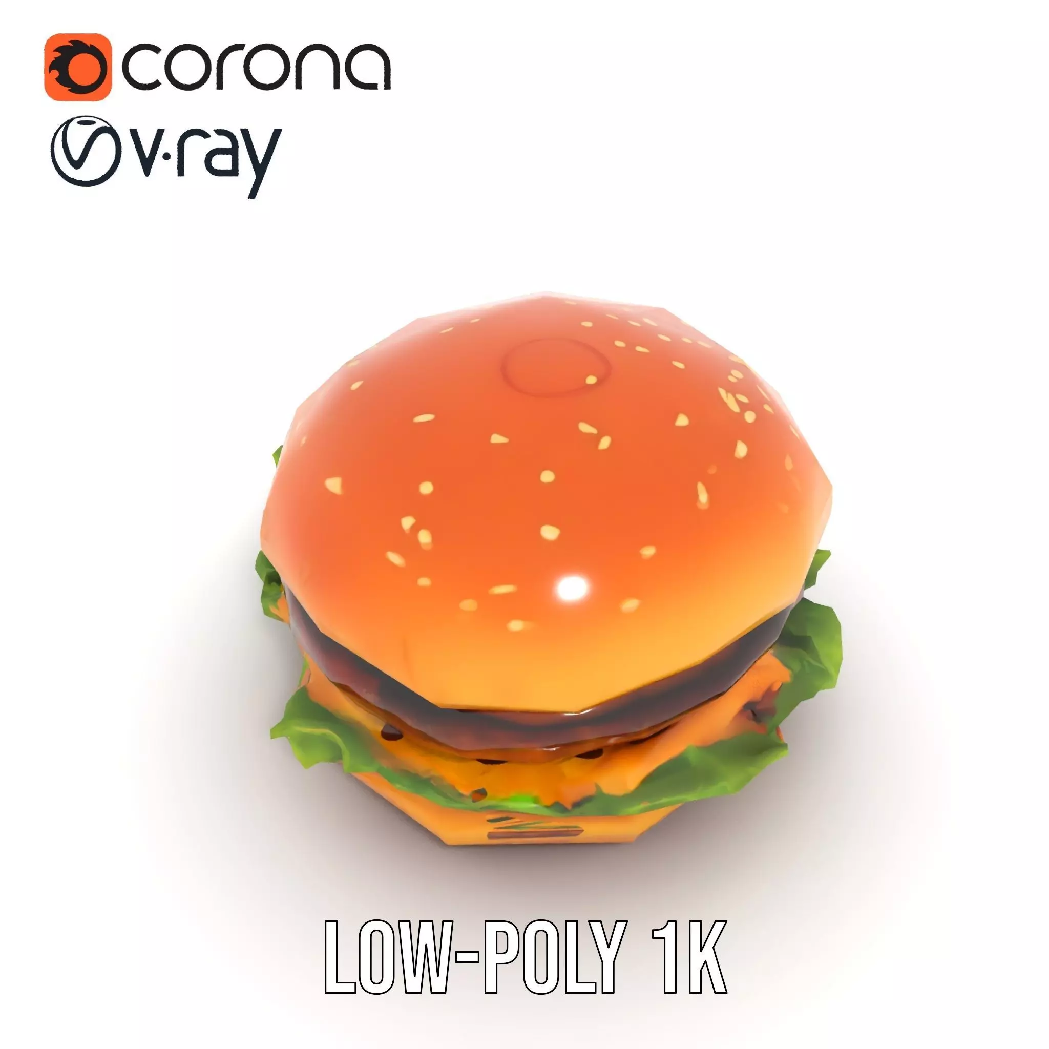 Realistic Cheeseburger with Lettuce Model Pack Low-poly 3D model_27
