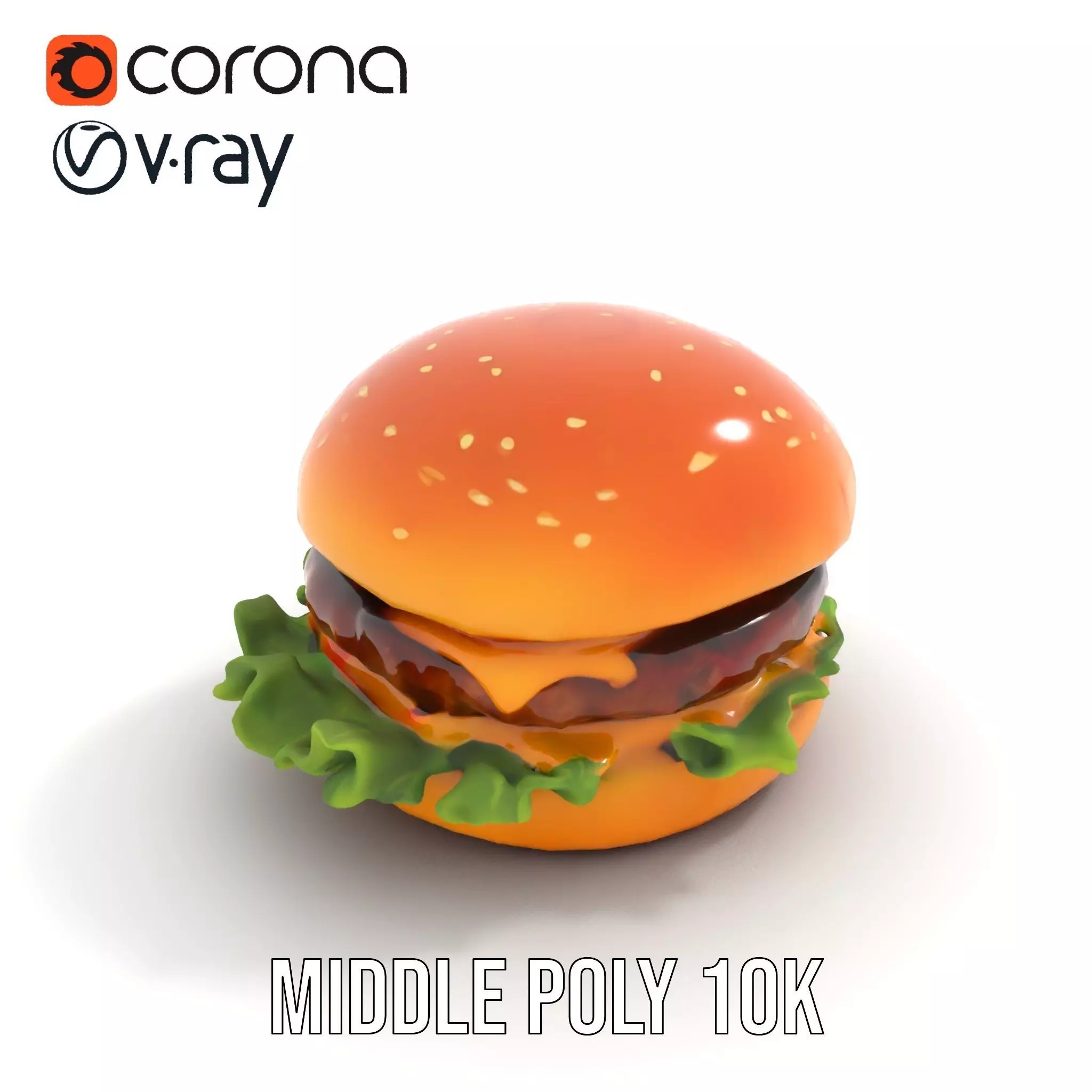 Realistic Cheeseburger with Lettuce Model Pack Low-poly 3D model_5