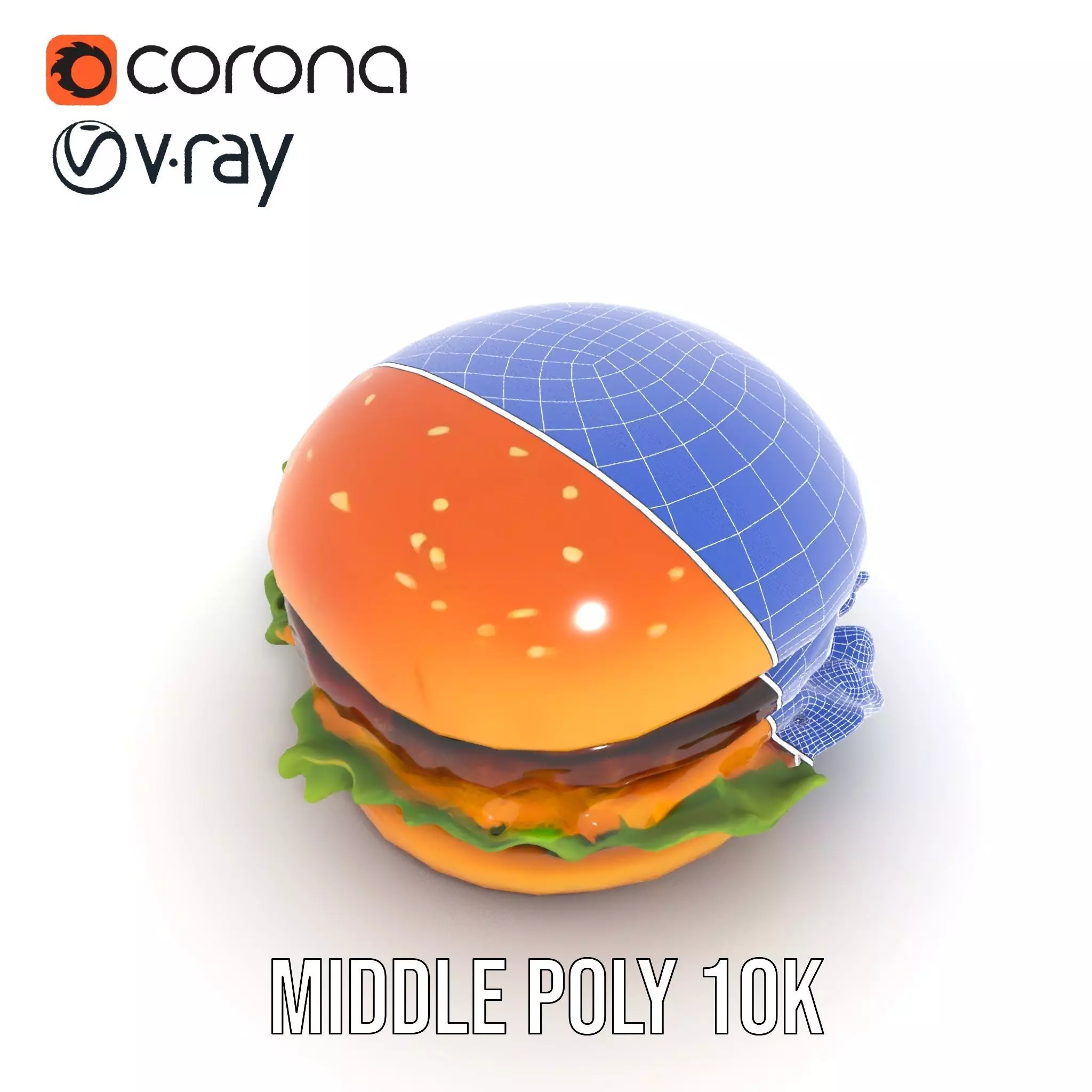 Realistic Cheeseburger with Lettuce Model Pack Low-poly 3D model_19