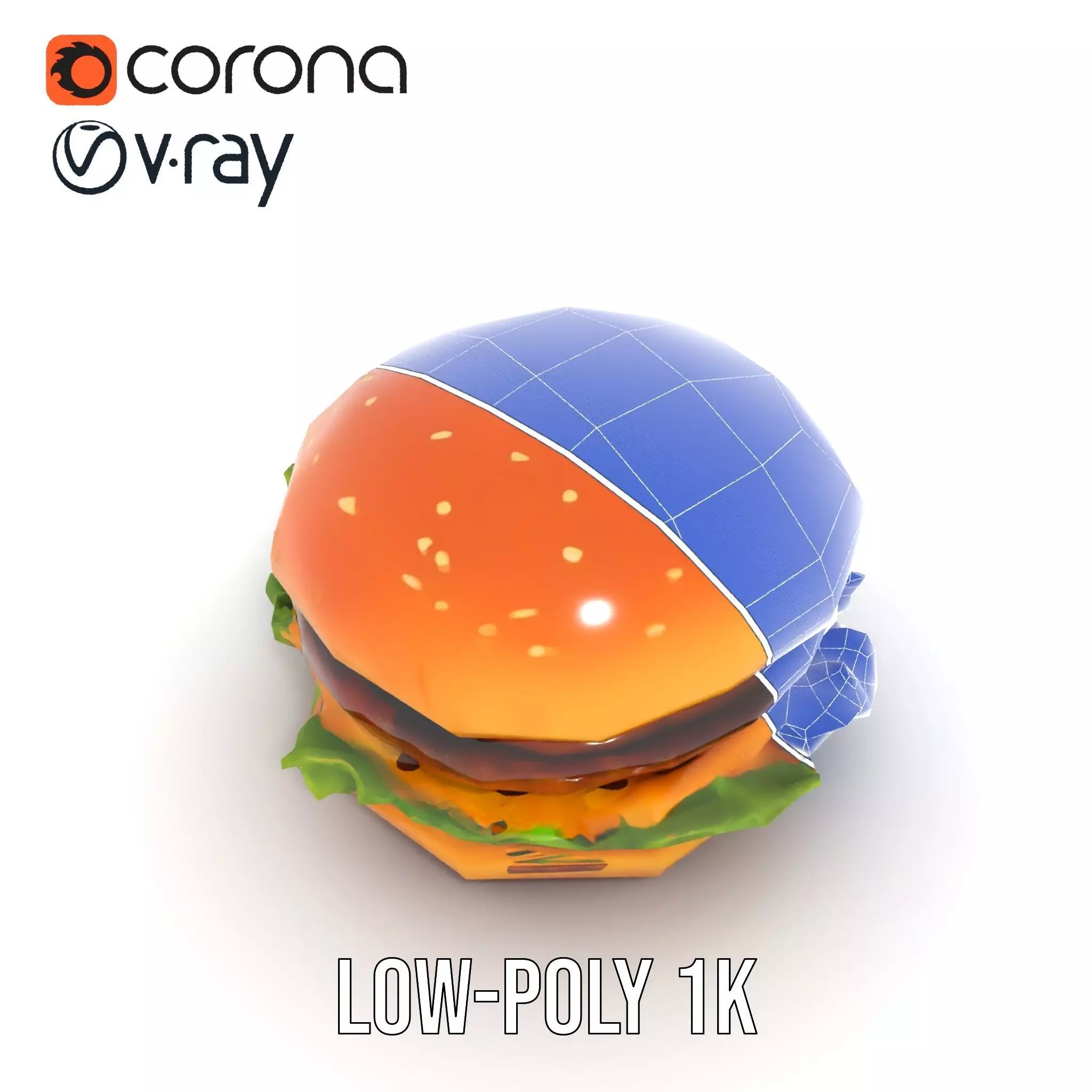 Realistic Cheeseburger with Lettuce Model Pack Low-poly 3D model_9