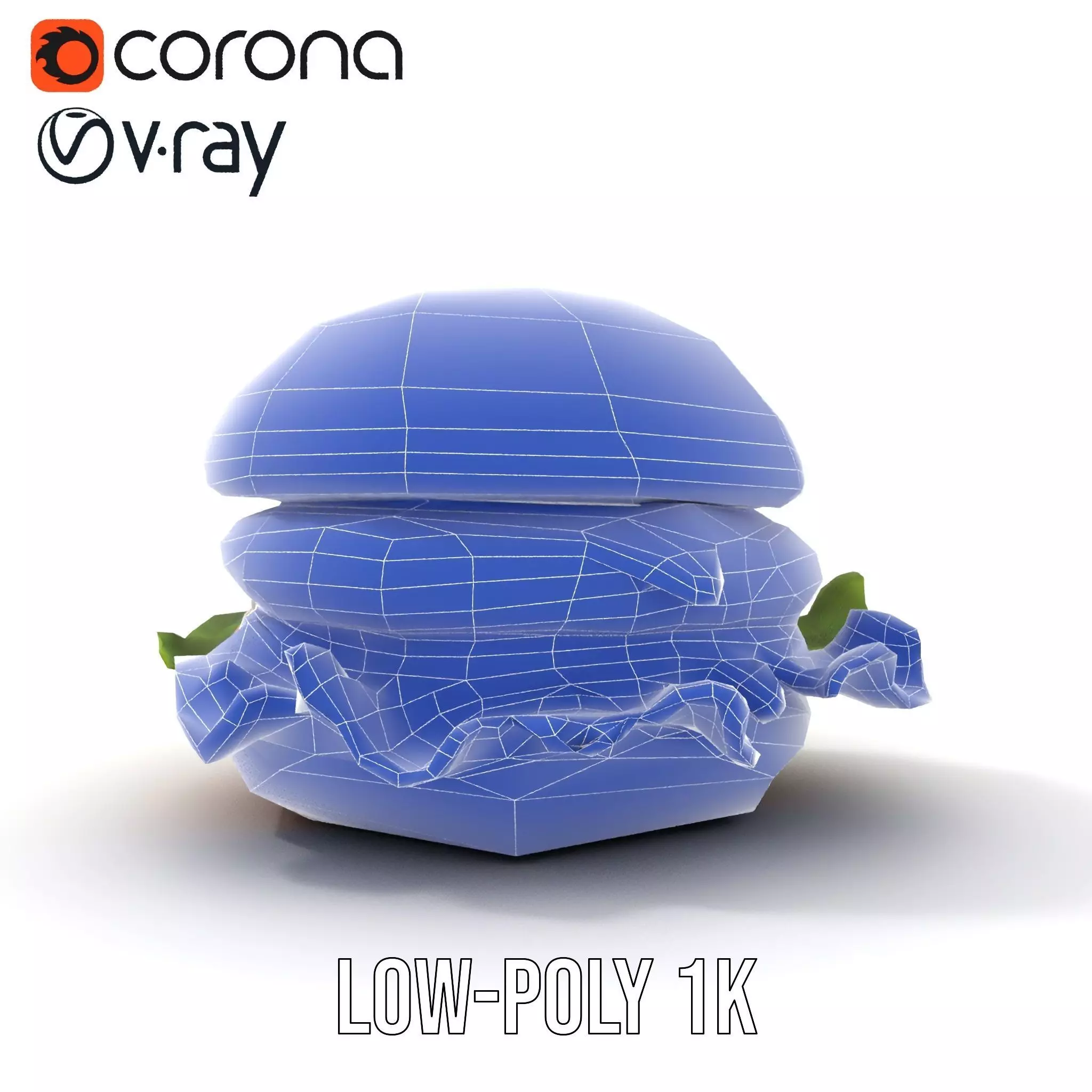 Realistic Cheeseburger with Lettuce Model Pack Low-poly 3D model_30