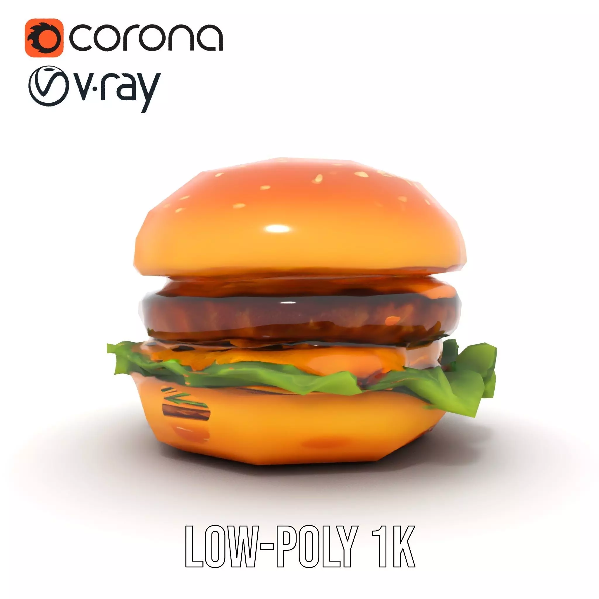Realistic Cheeseburger with Lettuce Model Pack Low-poly 3D model_25