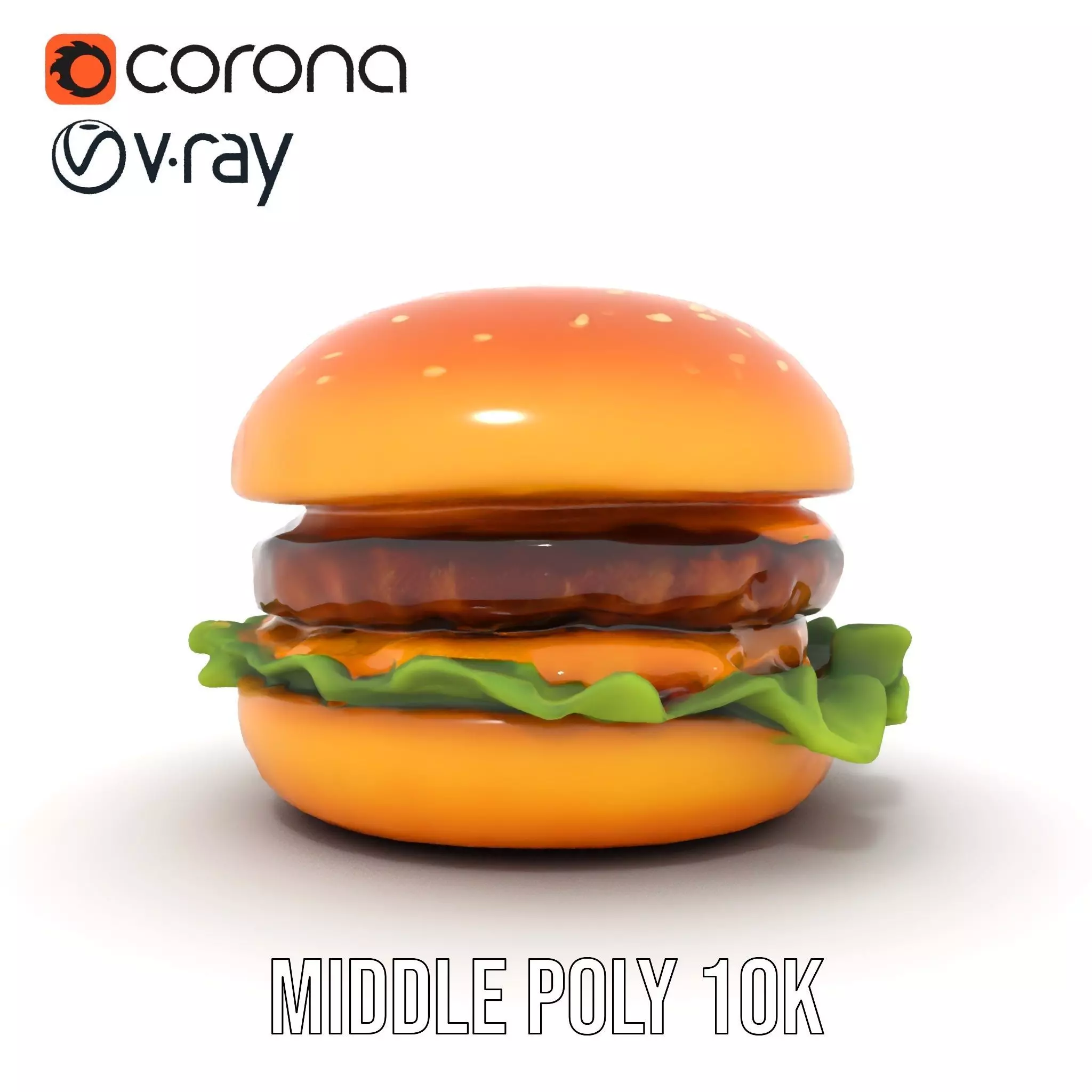 Realistic Cheeseburger with Lettuce Model Pack Low-poly 3D model_22