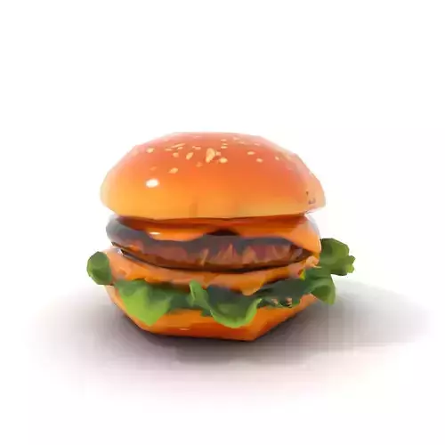 Realistic Cheeseburger with Lettuce Model Pack Low-poly 3D model 7