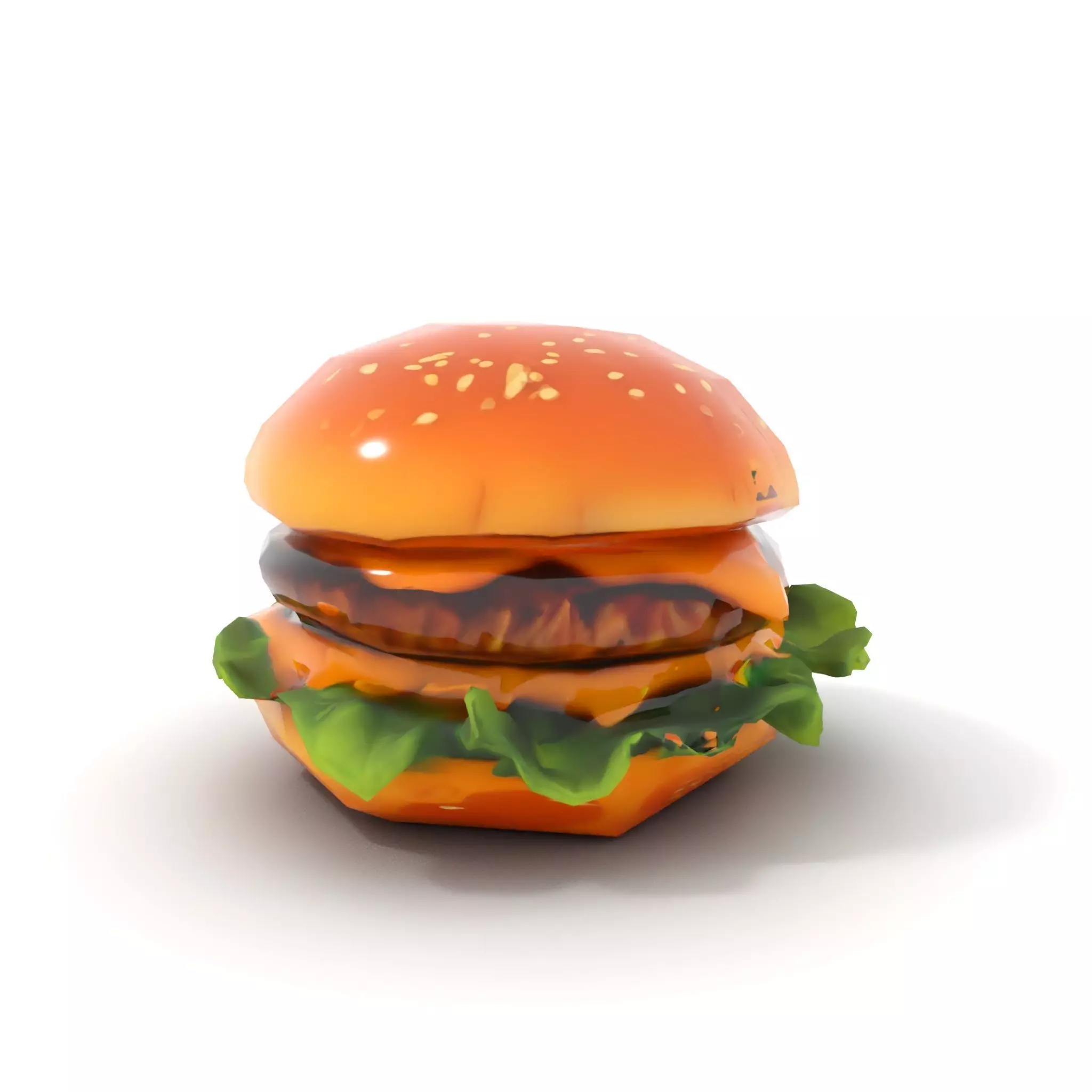 Realistic Cheeseburger with Lettuce Model Pack Low-poly 3D model_7