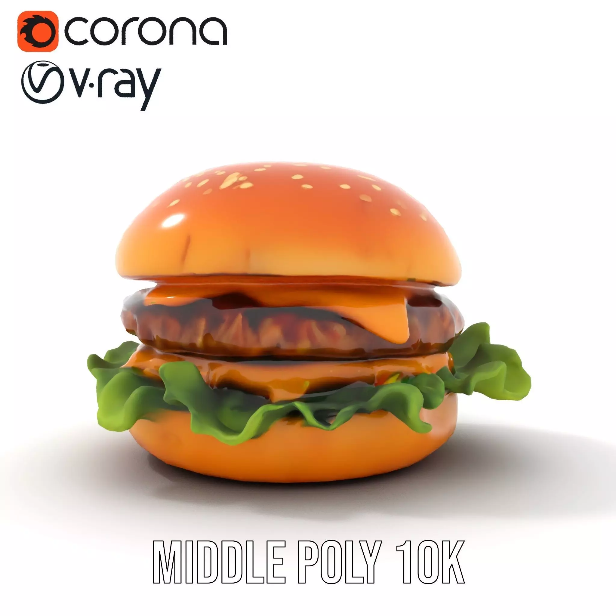 Realistic Cheeseburger with Lettuce Model Pack Low-poly 3D model_11