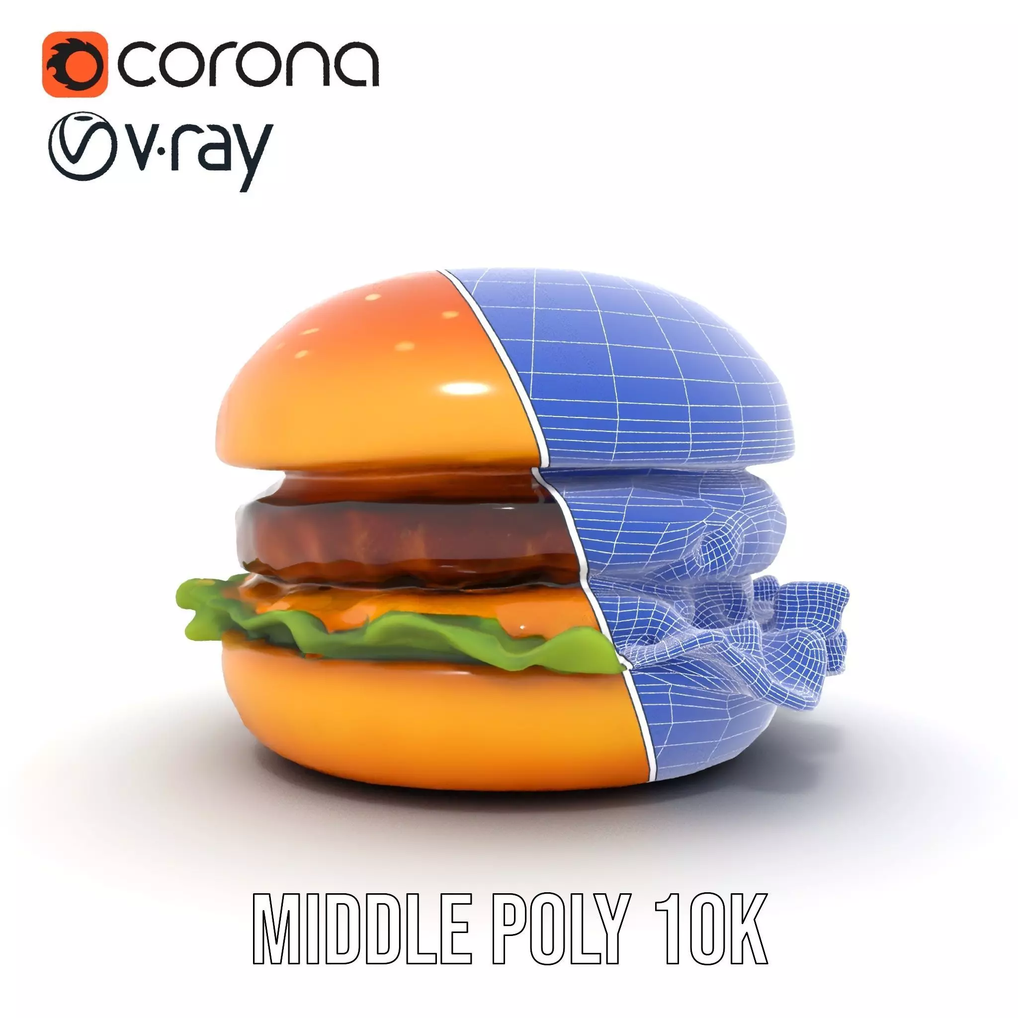 Realistic Cheeseburger with Lettuce Model Pack Low-poly 3D model_26