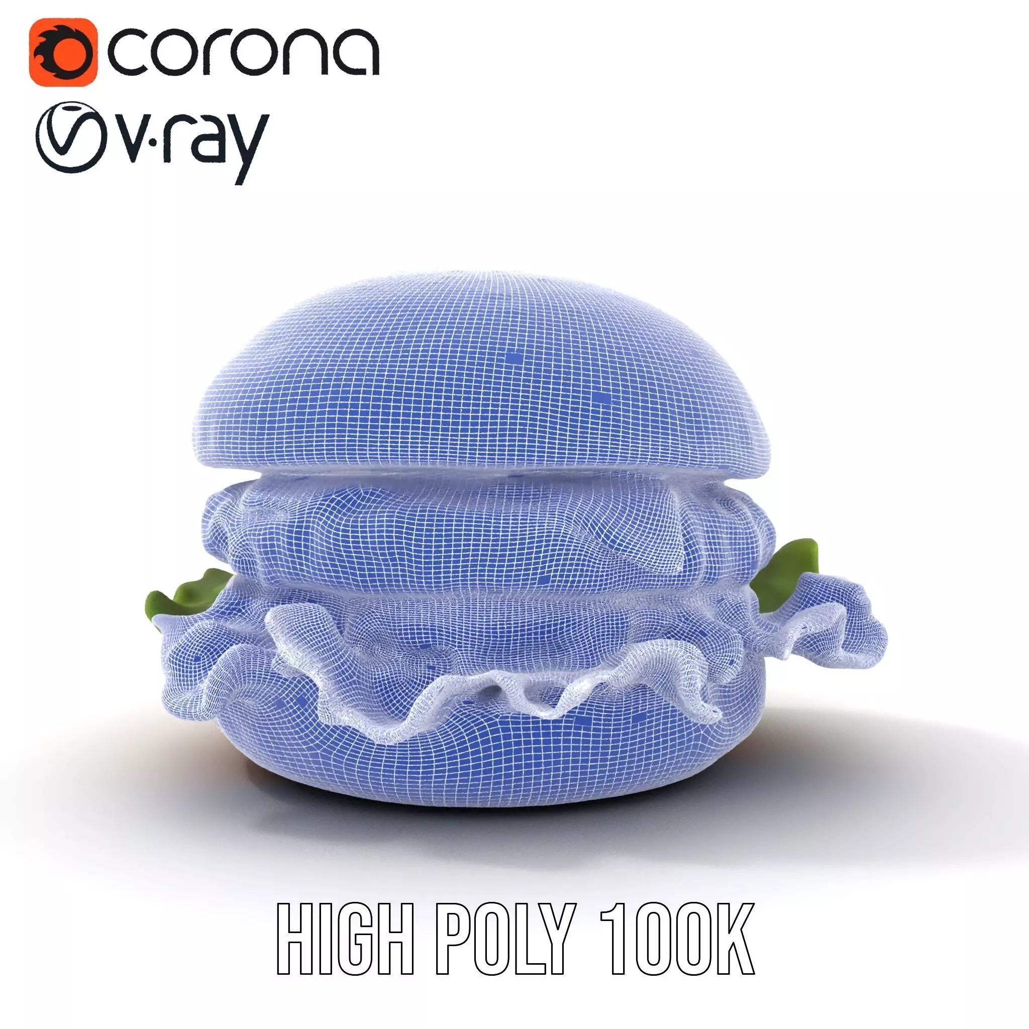 Realistic Cheeseburger with Lettuce Model Pack Low-poly 3D model_34