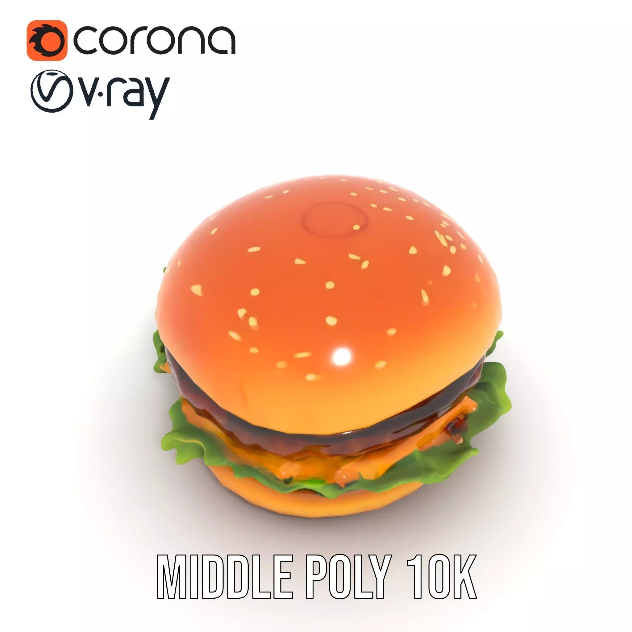 Realistic Cheeseburger with Lettuce Model Pack Low-poly 3D model_13