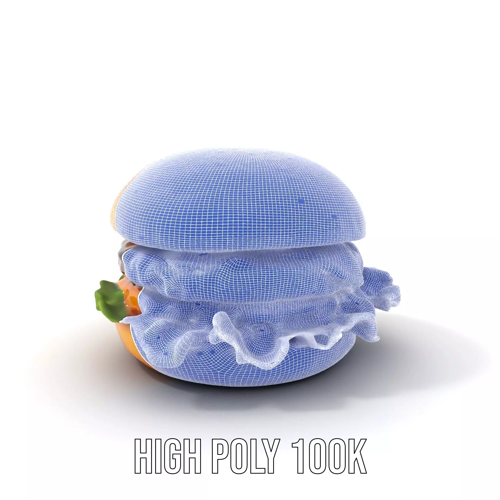 Realistic Cheeseburger with Lettuce Model Pack Low-poly 3D model_4