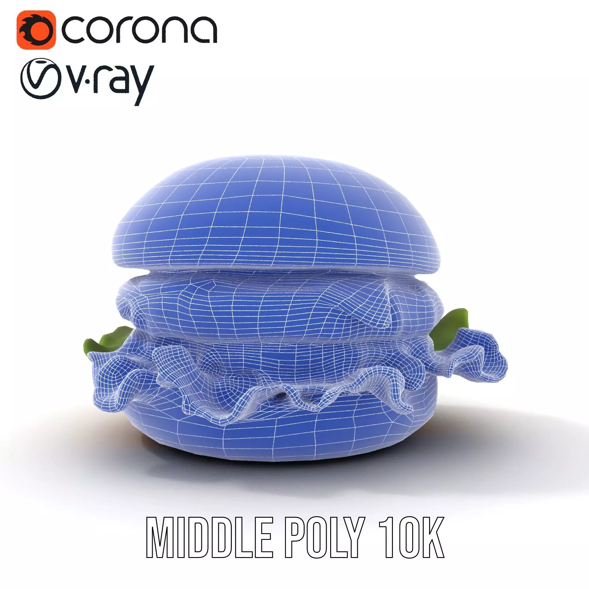 Realistic Cheeseburger with Lettuce Model Pack Low-poly 3D model_29